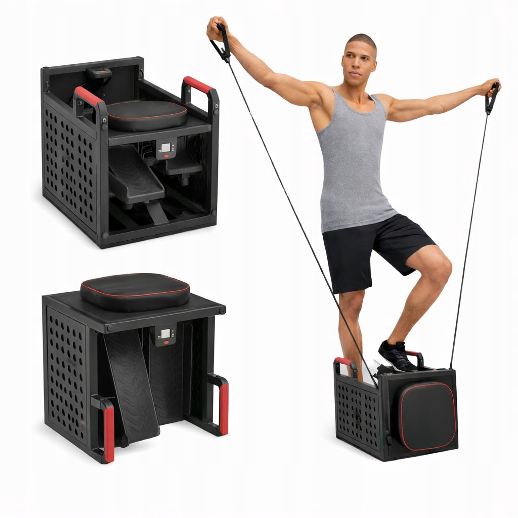 STEPPER FITNESS 8in1 TRAINING CUBE WITH RESISTANCE RUBBER COUNTER 100KG