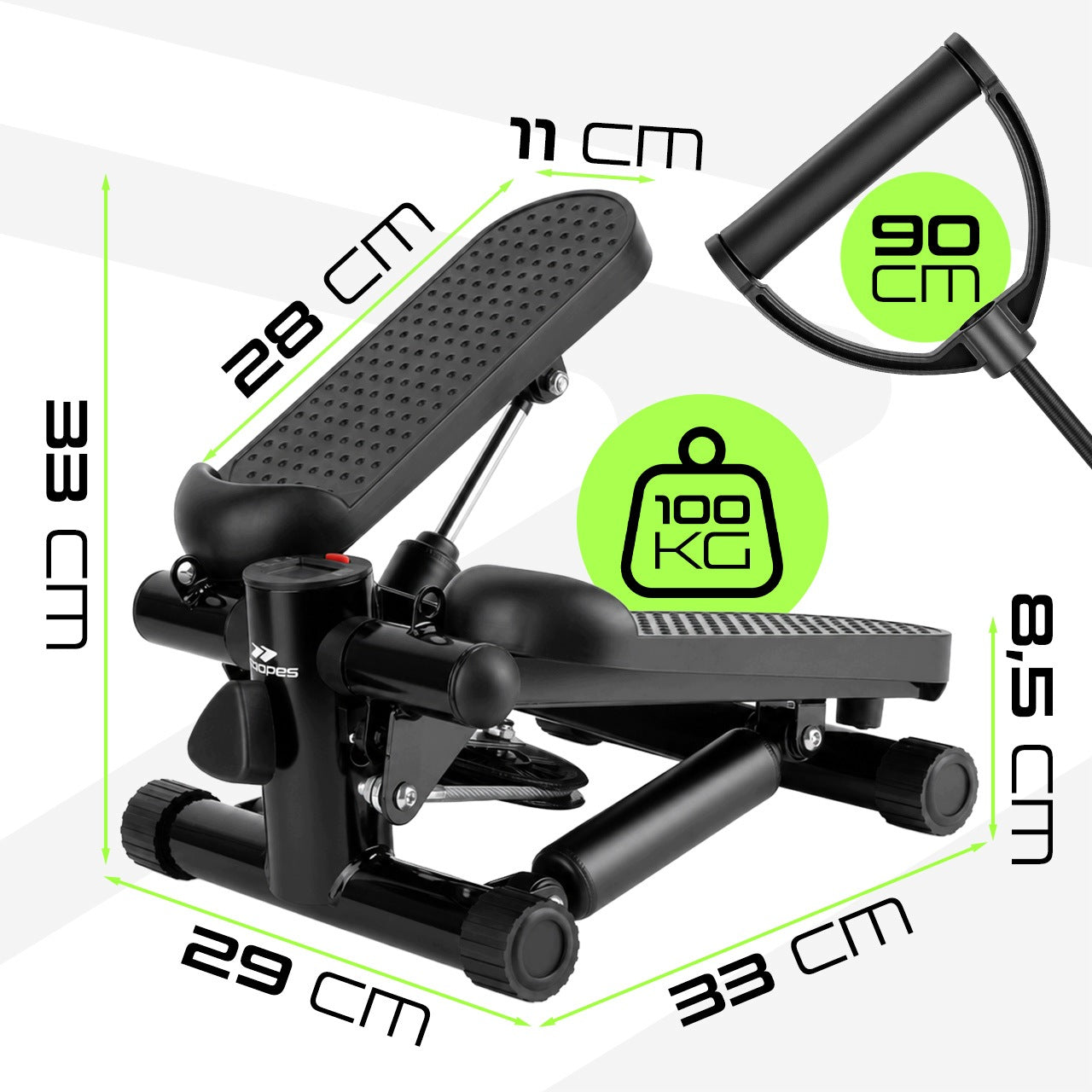 STEPPER FOR EXERCISE STEPPER STRAIGHT WITH LINKS ADJUSTMENT COUNTER LCD MAT 100KG Manufacturer code 114928