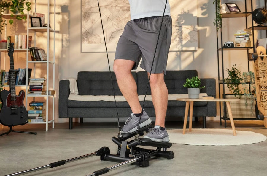 STEPPER SWIVEL with ARMS and EXPANDERS Adjustable with Counter Packaging status original