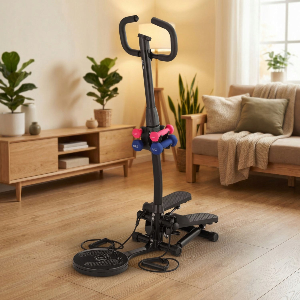 STEPPER WITH TWISTER COLUMN AND DUMBBELLS COUNTER SET 3IN1 XST1000 GYMTEK Brand Gymtek