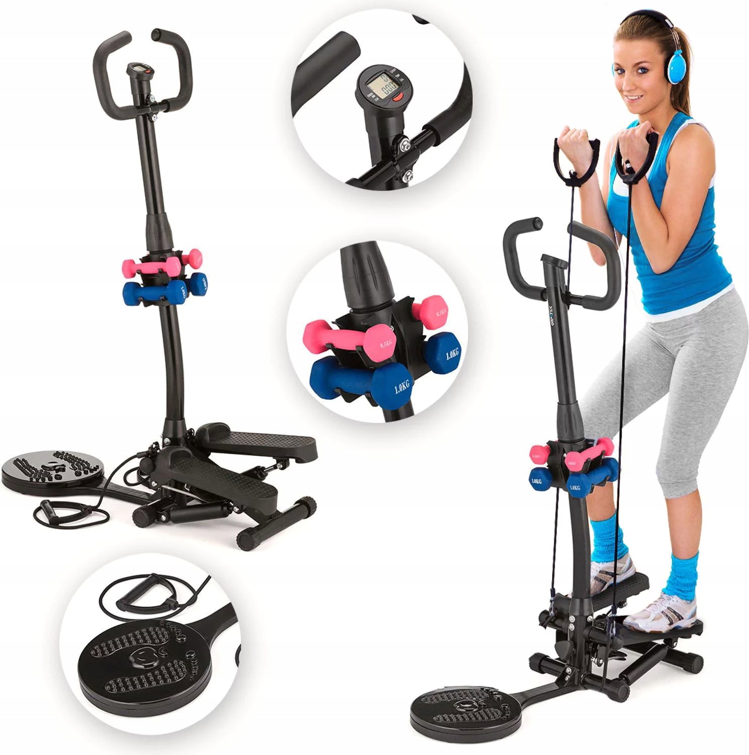 STEPPER WITH TWISTER COLUMN AND DUMBBELLS COUNTER SET 3IN1 XST1000 GYMTEK