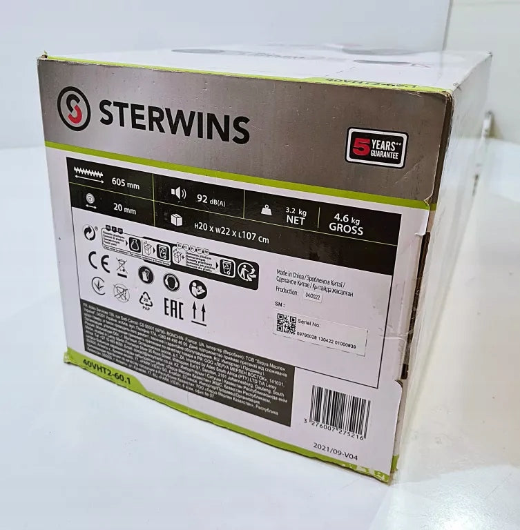 STERWINS HEDGE TRIMMER 40VHT2-60 Brand STERWINS