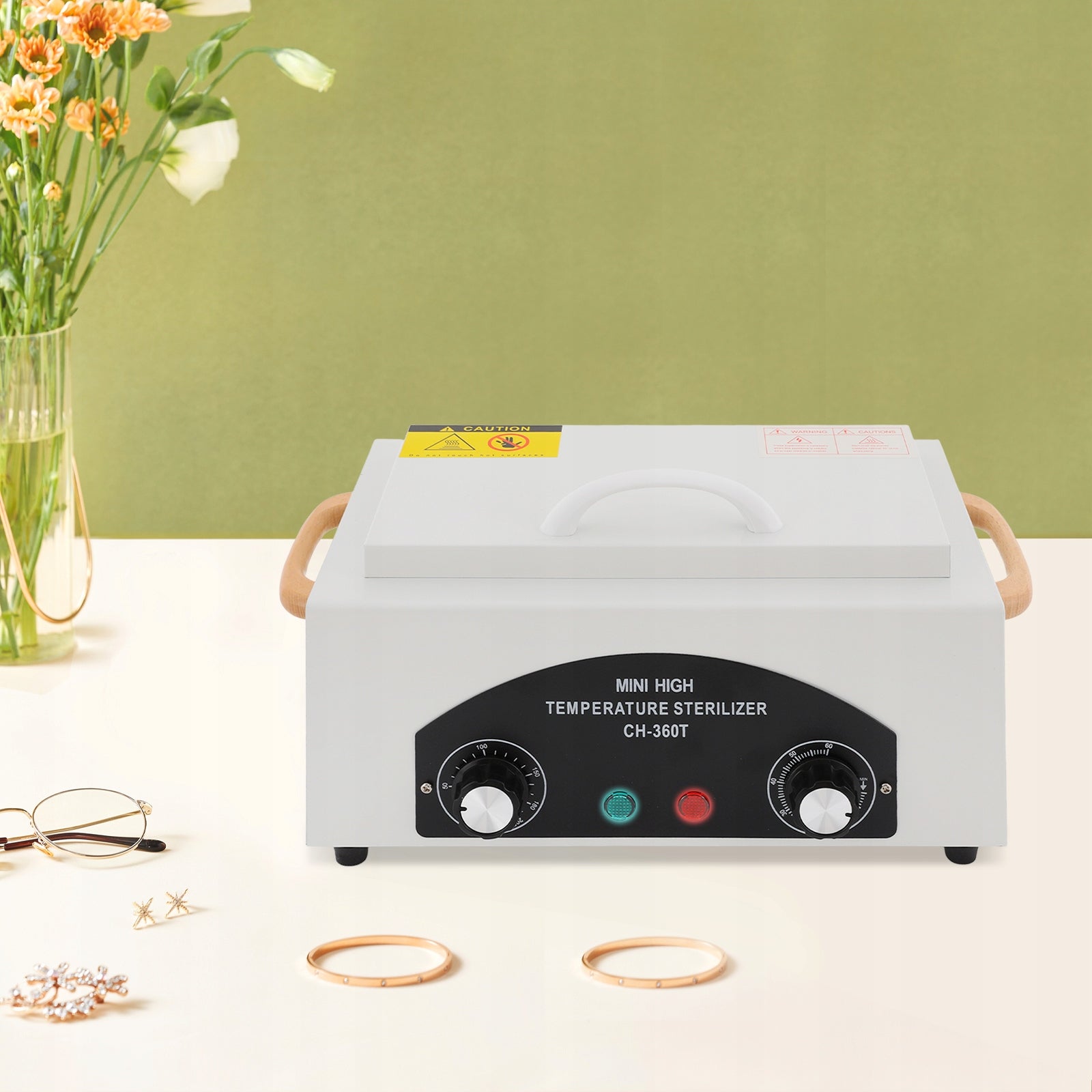 STERYLIZATOR GORĄCYM POWIETRZEM TIMER 300W DEZYNFEKCJA NARZĘDZI 2L BIAŁY Packaging status original