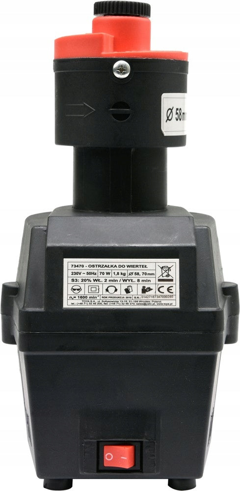 STHOR DRILL SHARPENER 3-16mm 70W ADAPTER + 2xSTONE SUCTION CUPS Manufacturer code 73470
