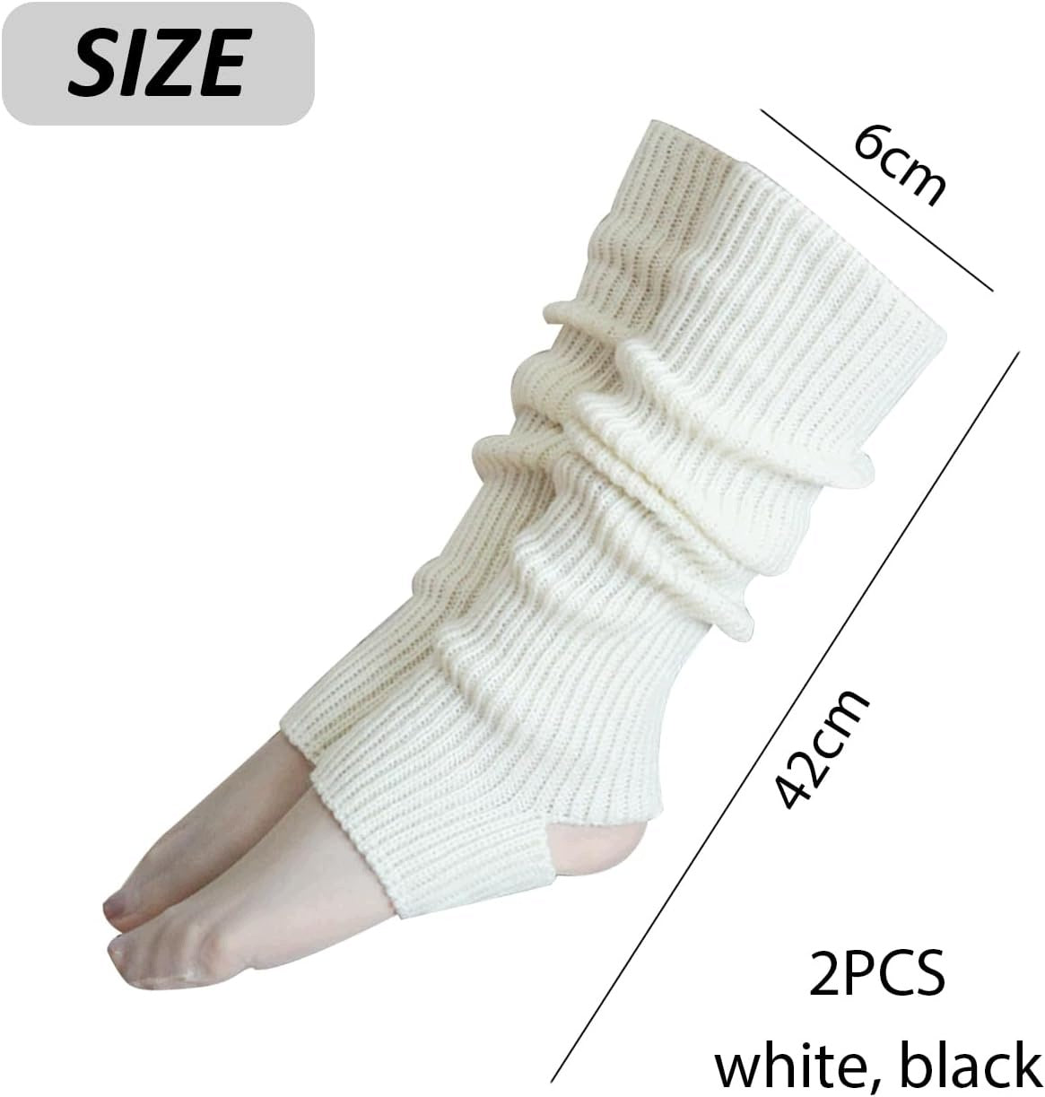 STOCKINGS 2 PAIRS WHITE LEG WARMERS WINTER THERMAL SOCKS Brand no brand