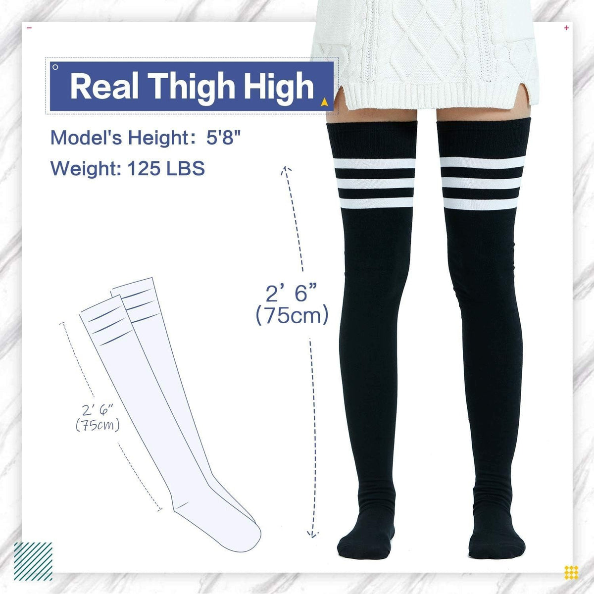 STOCKINGS EXTRA LONG COTTON THICK PLUS SIZE WOMEN'S SOCKS Brand no brand