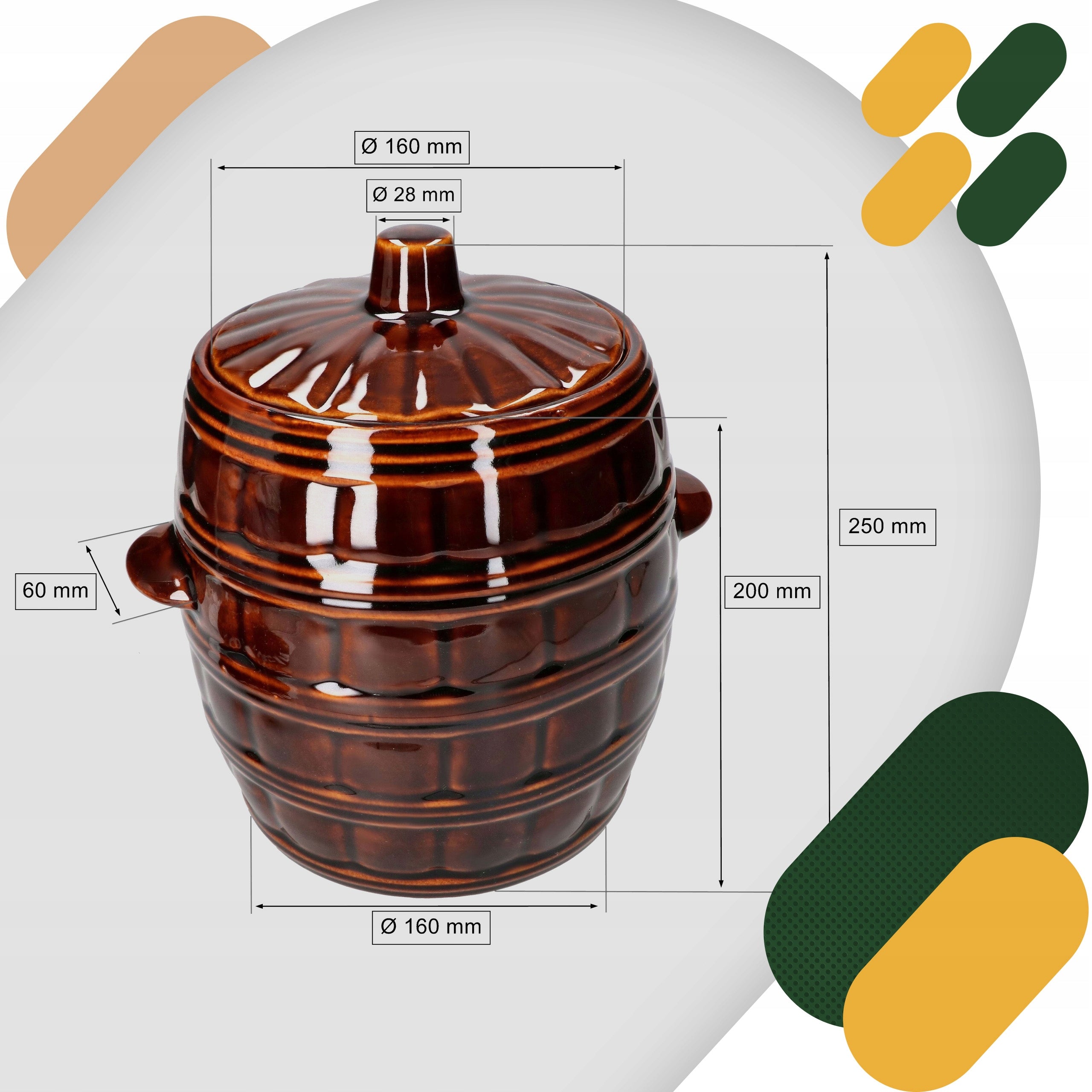 STONE BARREL 5 L CUCUMBER STEERING POT Capacity 5 l