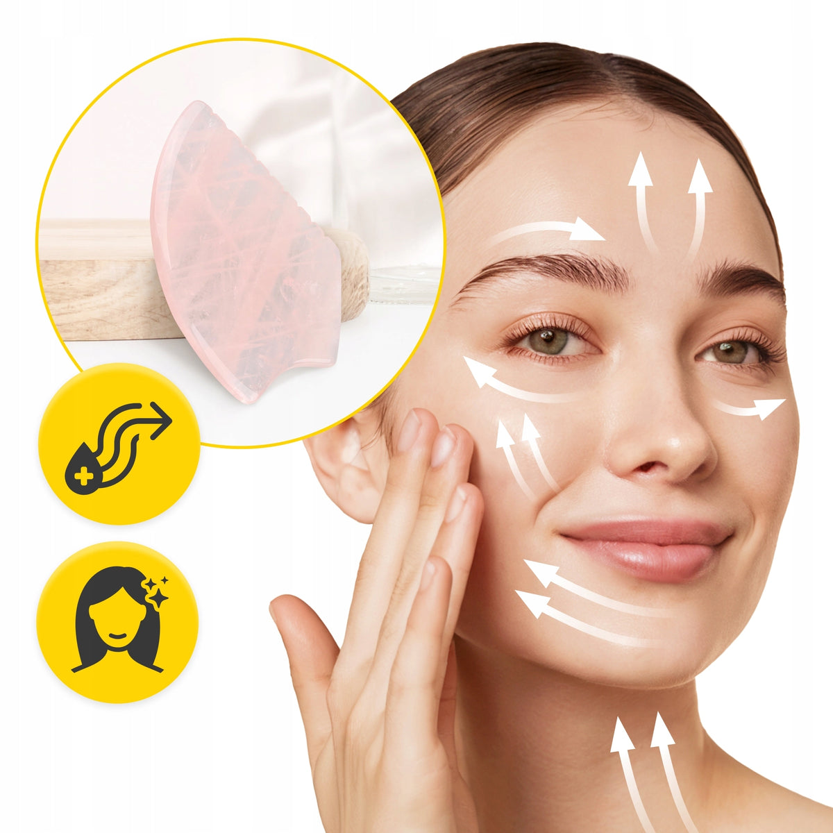 STONE GUA SHA FACIAL MASSAGE PLATE NATURAL QUARTZ FLUTED MASSAGER EAN (GTIN) 5905973408189