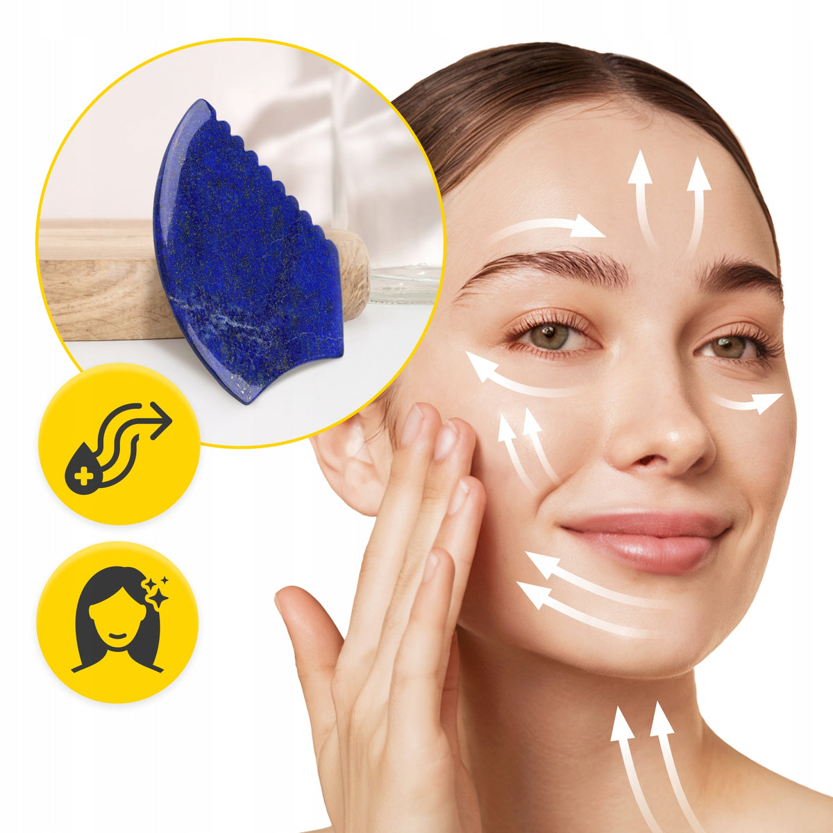 STONE GUA SHA MASSAGE PLATE NOTCHED NATURAL HEART MASSAGER LIFTING EAN (GTIN) 5905973408271