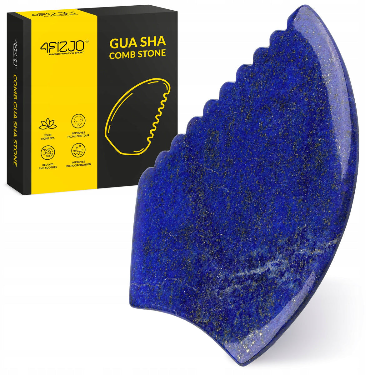 STONE GUA SHA MASSAGE PLATE NOTCHED NATURAL HEART MASSAGER LIFTING