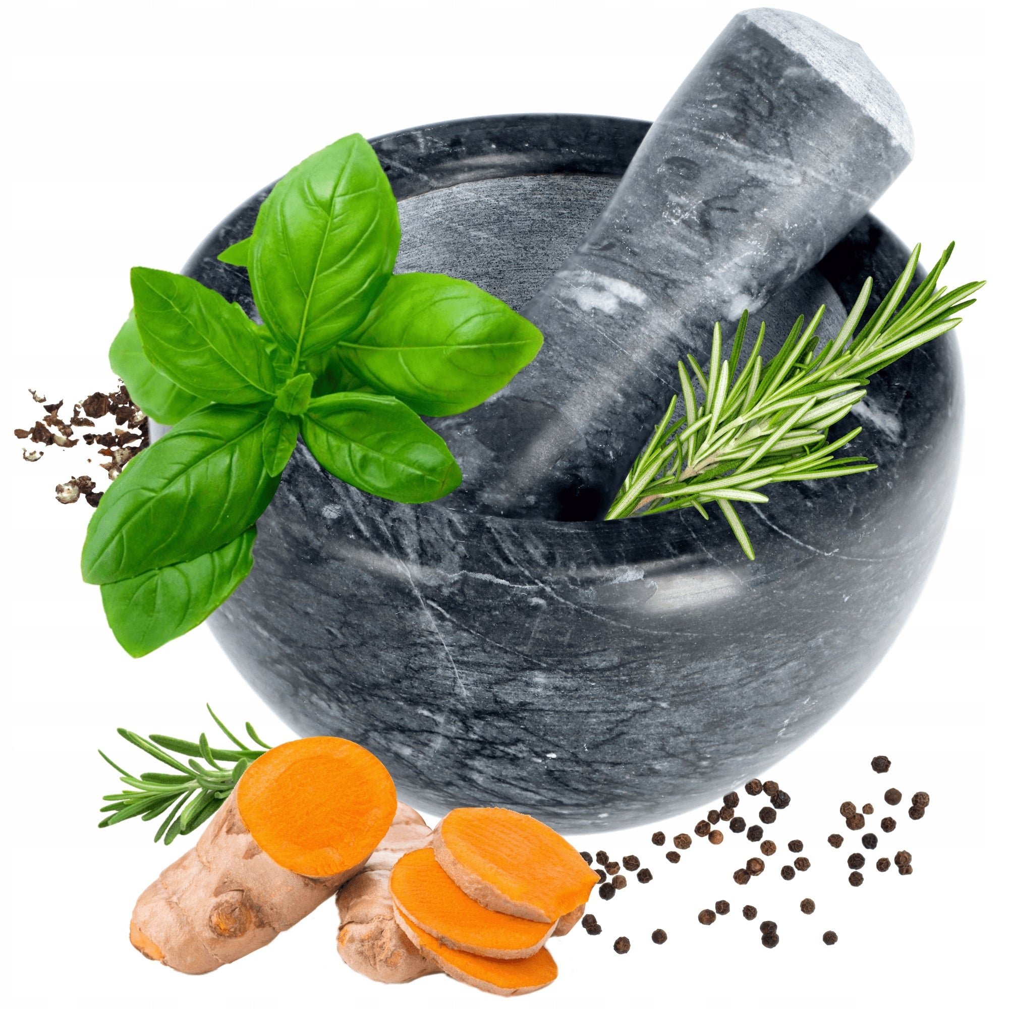 STONE KITCHEN MORTAR WITH SPICE PESTLE SOLID PESTLE