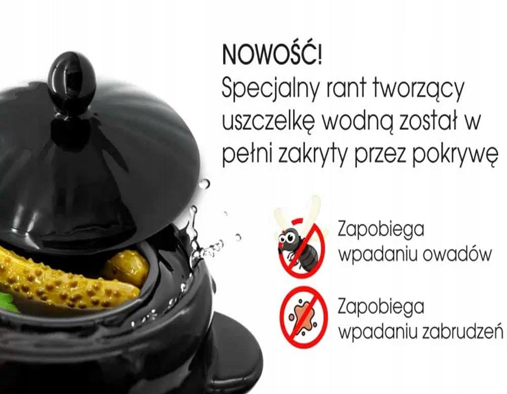 STONEEN BARREL FOR PICKING 4L, HERMETIC for cucumbers, BLACK stoneware EAN (GTIN) 5902738221267