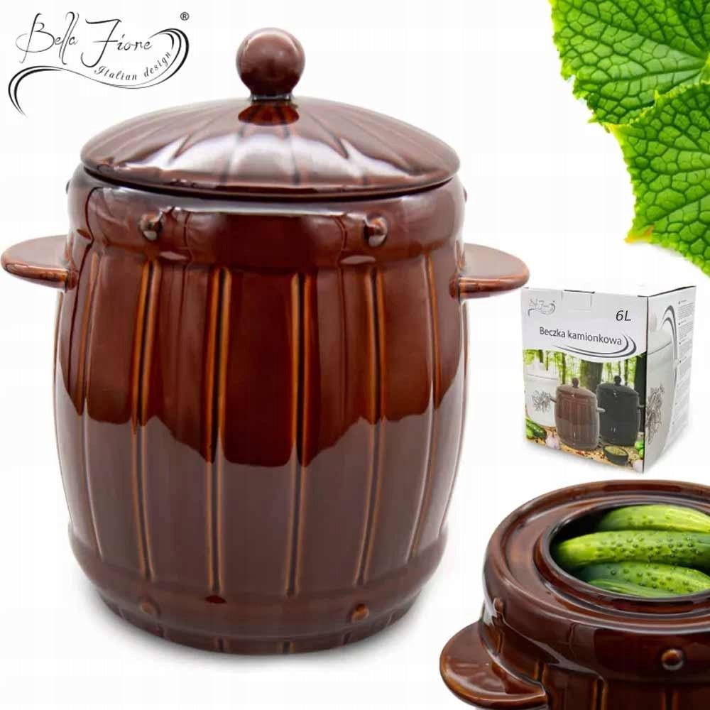 STONEEN BARREL FOR PICKING 6L, HERMETIC, for cucumbers, cabbages, stoneware