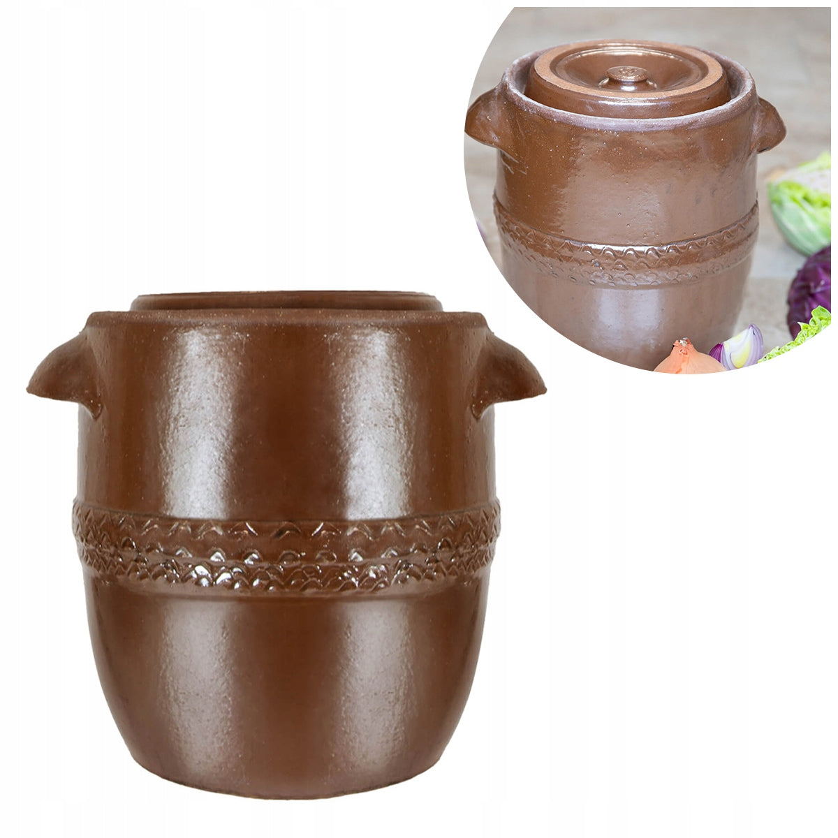 STONEWARE BARREL 10l traditional stoneware FOR PICKLING CABBAGE CUCUMBERS Manufacturer code BECZKA KAMIONKOWA 10l tradycyjna