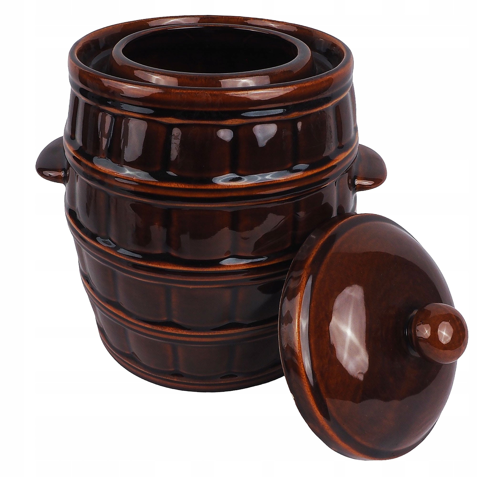 STONEWARE BARREL 12L JAR PICKLING POT DURABLE AND STURDY