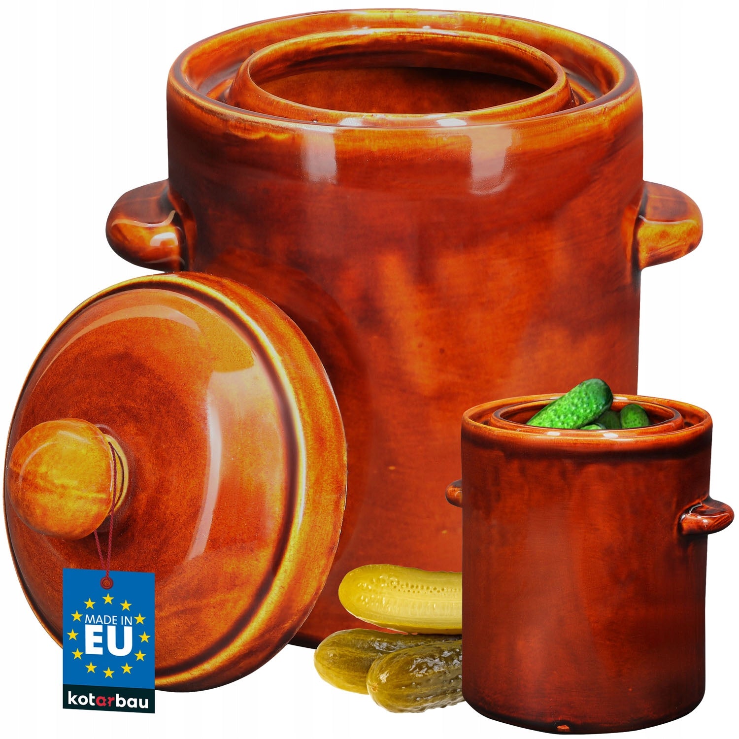 STONEWARE BARREL 2.5L HERMETIC STONEWARE POT FOR PICKING CUCUMBER CABBAGE