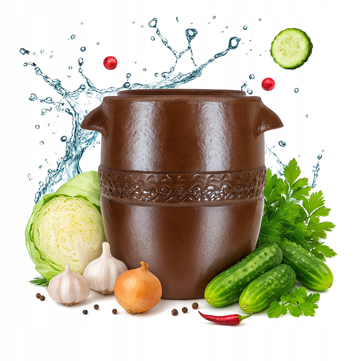 STONEWARE BARREL 30l traditional stoneware FOR PICKLING CABBAGE CUCUMBERS