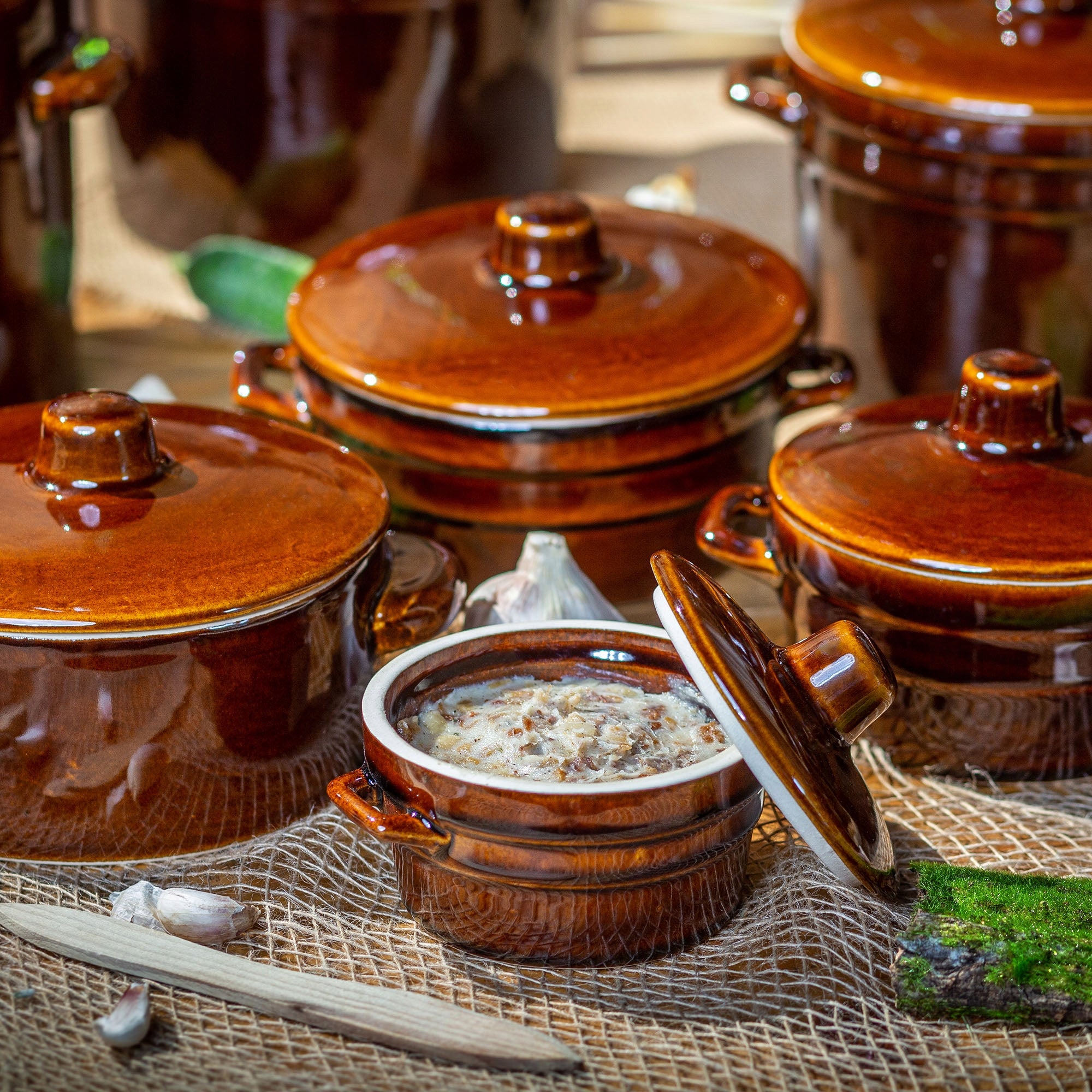 STONEWARE CERAMIC BARREL 1 L CUCUMBER LARD POT WITH STONEWARE LID Packaging status original