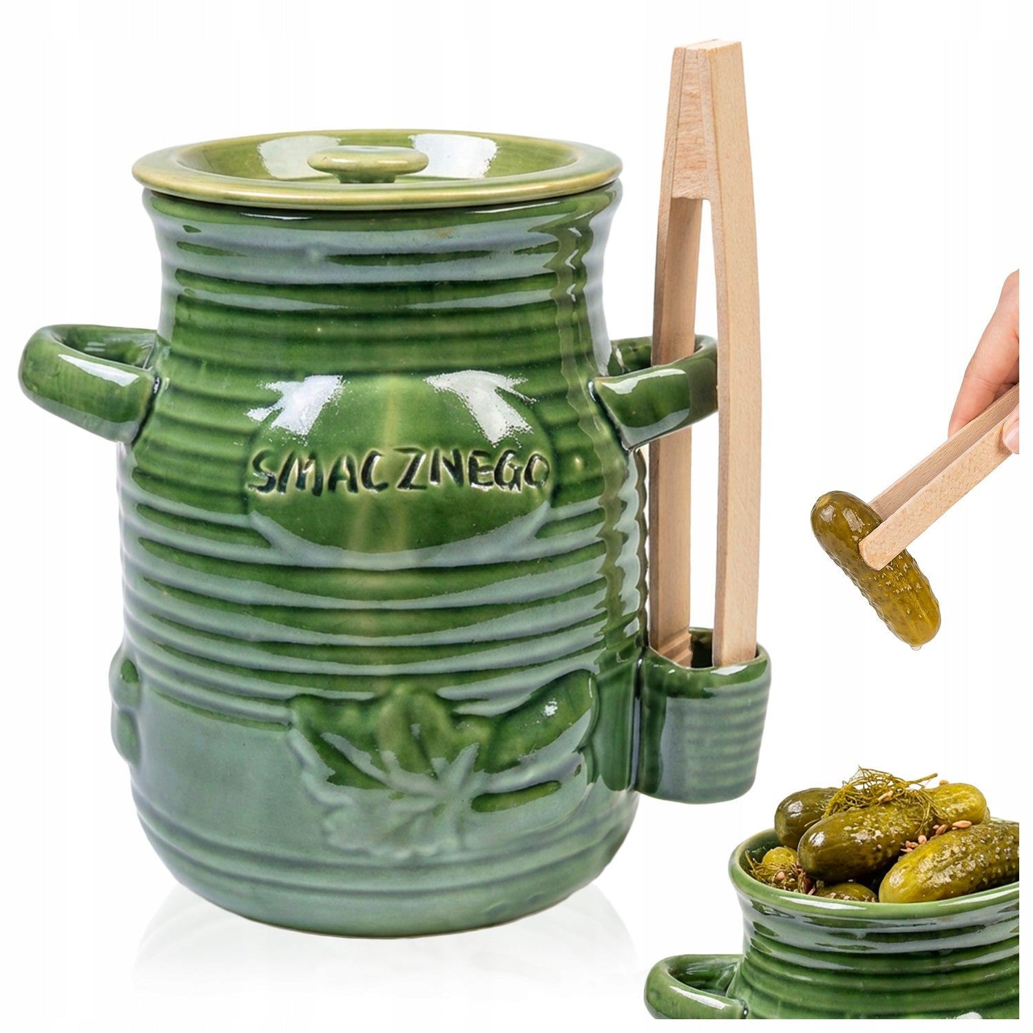 STONEWARE CERAMIC BARREL 3,5 L STONEWARE FOR PICKLING CUCUMBERS + PLIERS