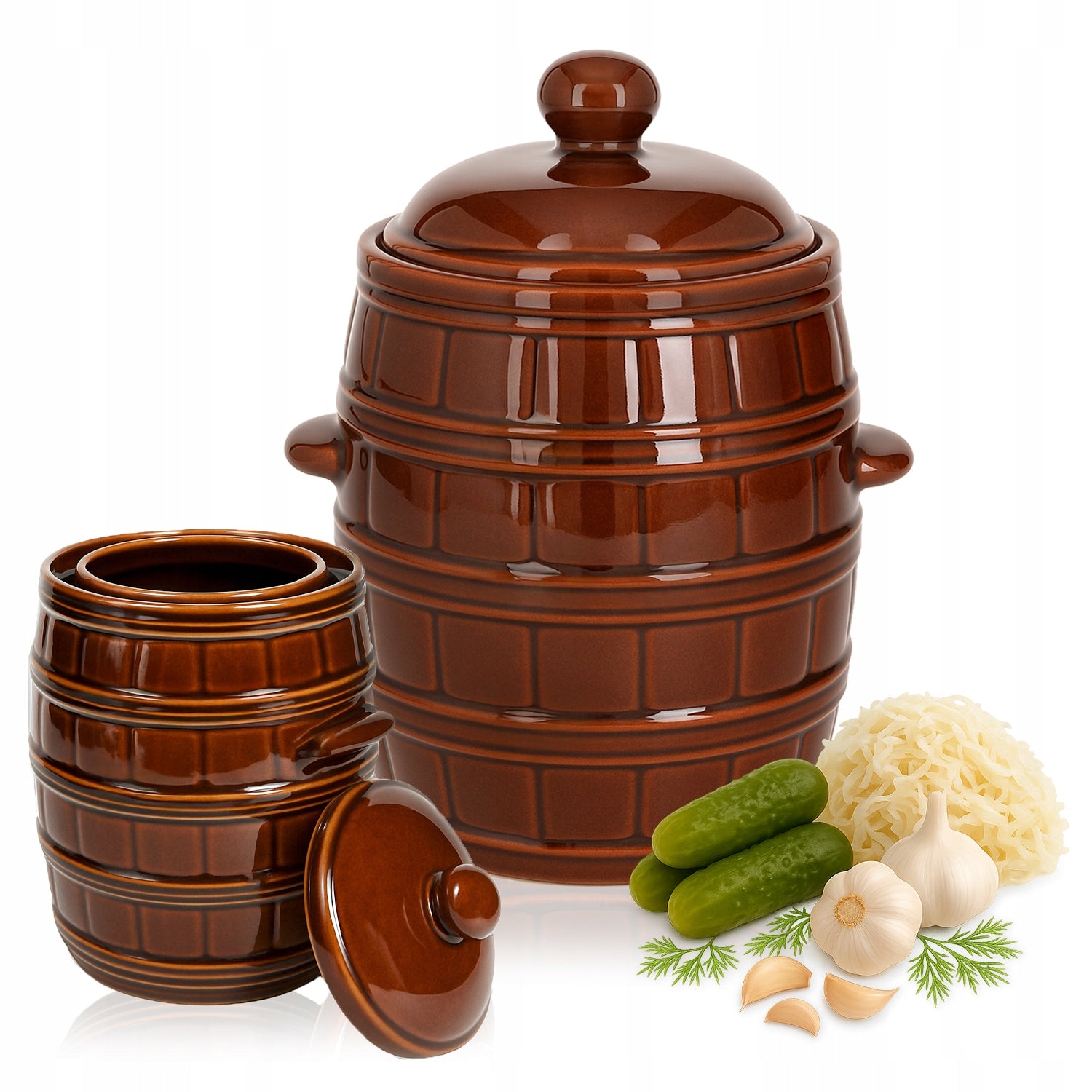 STONEWARE FOR PICKLING CABBAGE FOR LARD CUCUMBERS BIGOS STONEWARE POT 8 L
