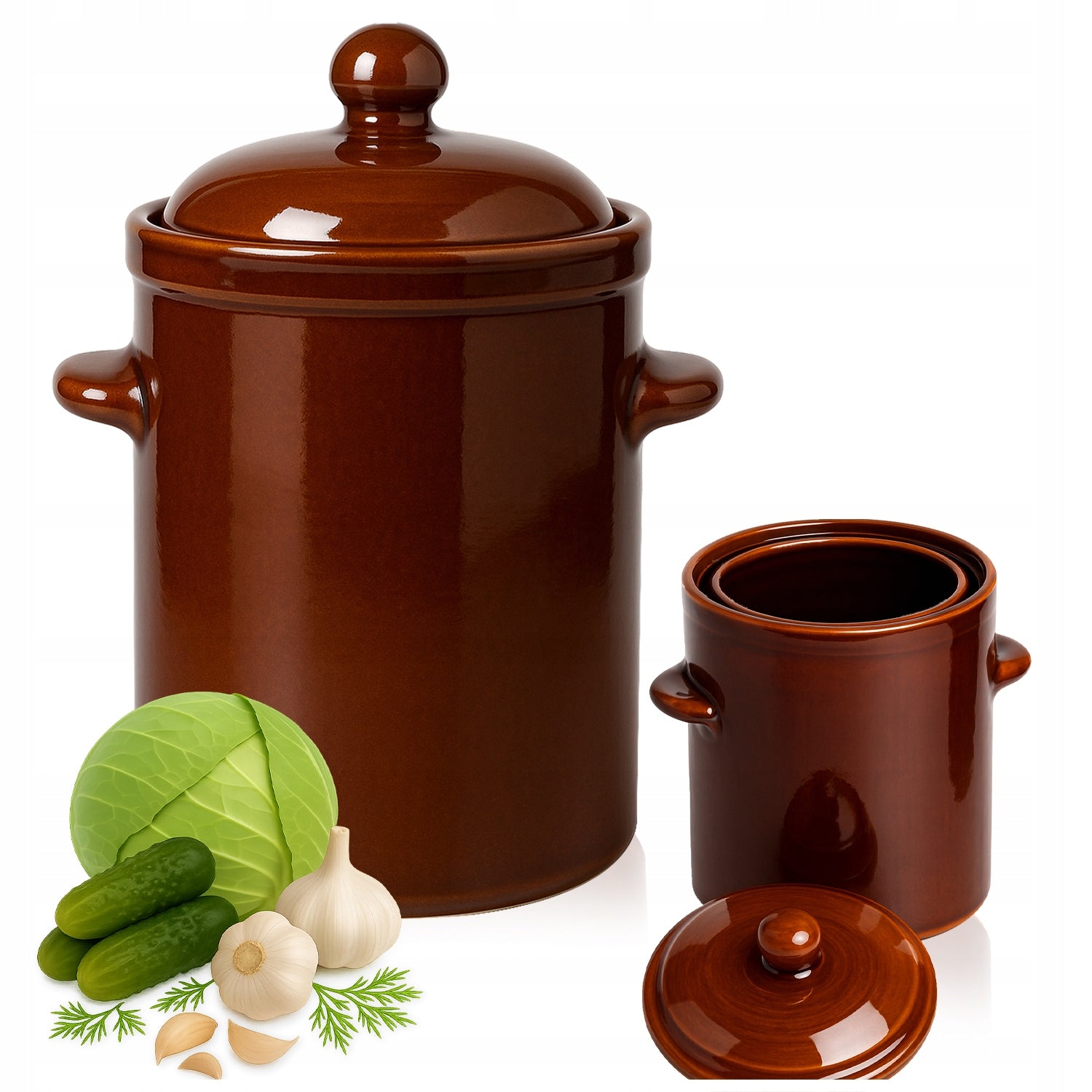 STONEWARE POT BARREL 5 L FOR PICKLING CABBAGE CUCUMBERS SILAGE STONEWARE