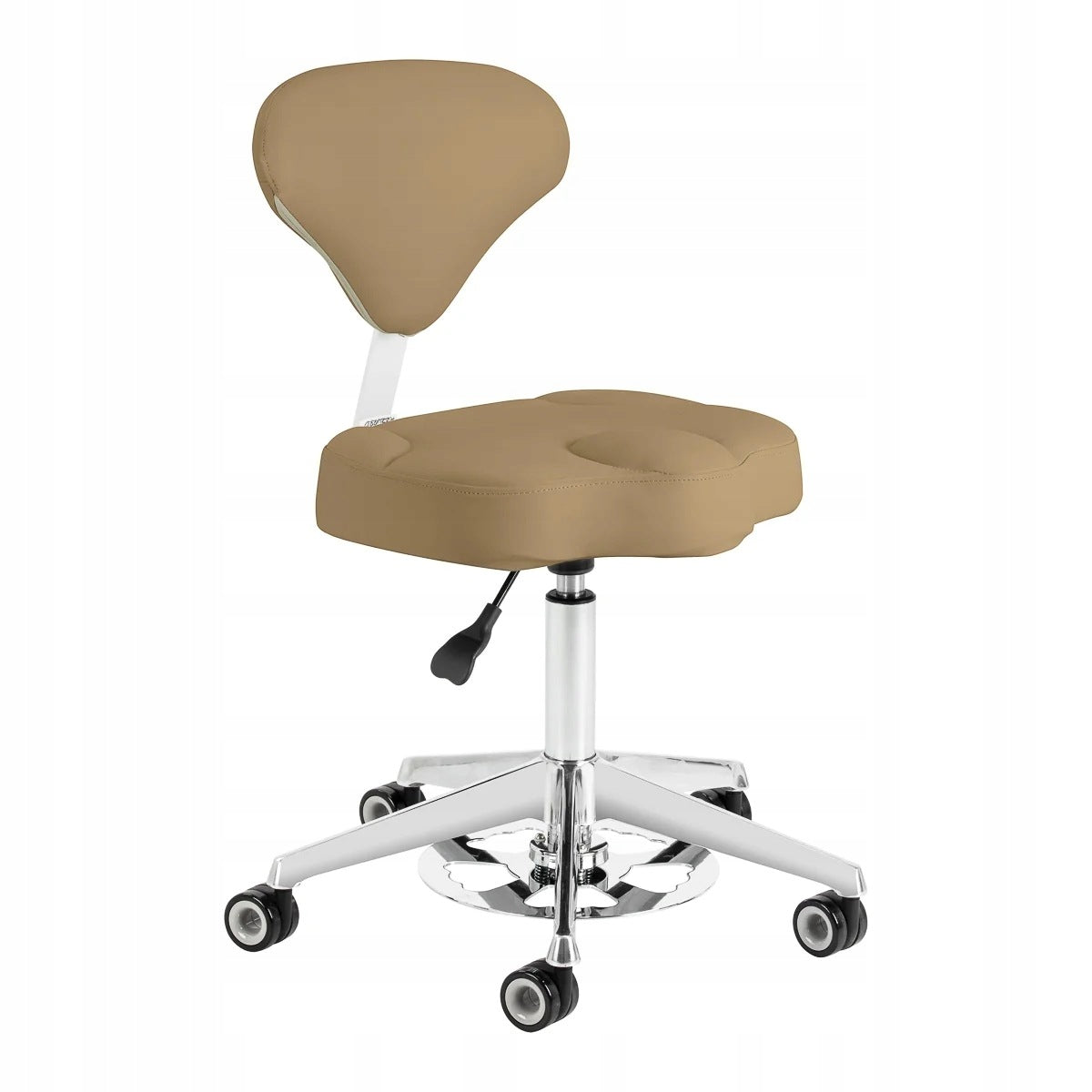 STOOL COSMETIC CHAIR FOR OFFICE WITH BACKREST AZZURRO BUMP-UP BEIGE