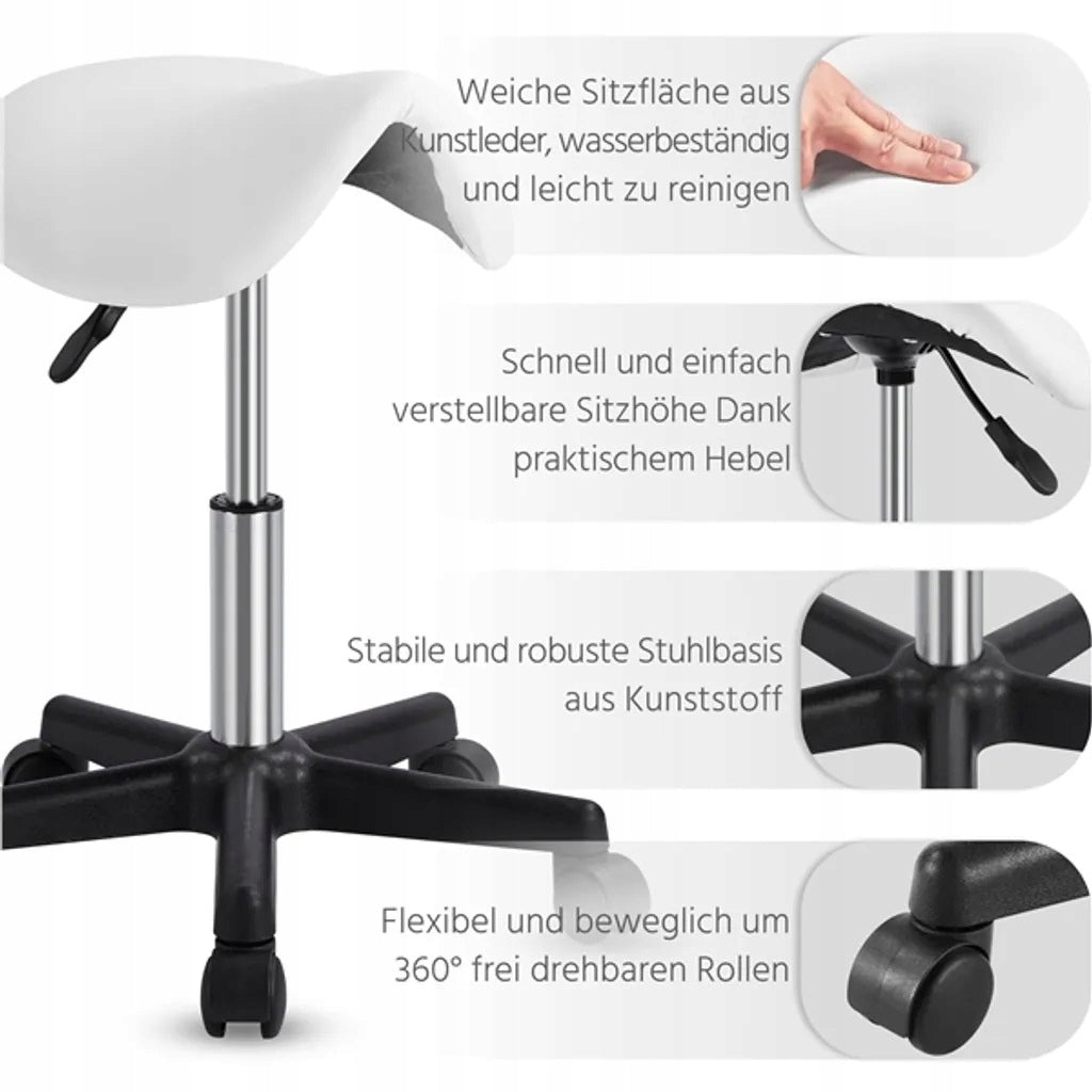 STOOL COSMETIC SADDLE STOOL YAHEETECH WHITE 591510W EAN (GTIN) 4059852845181
