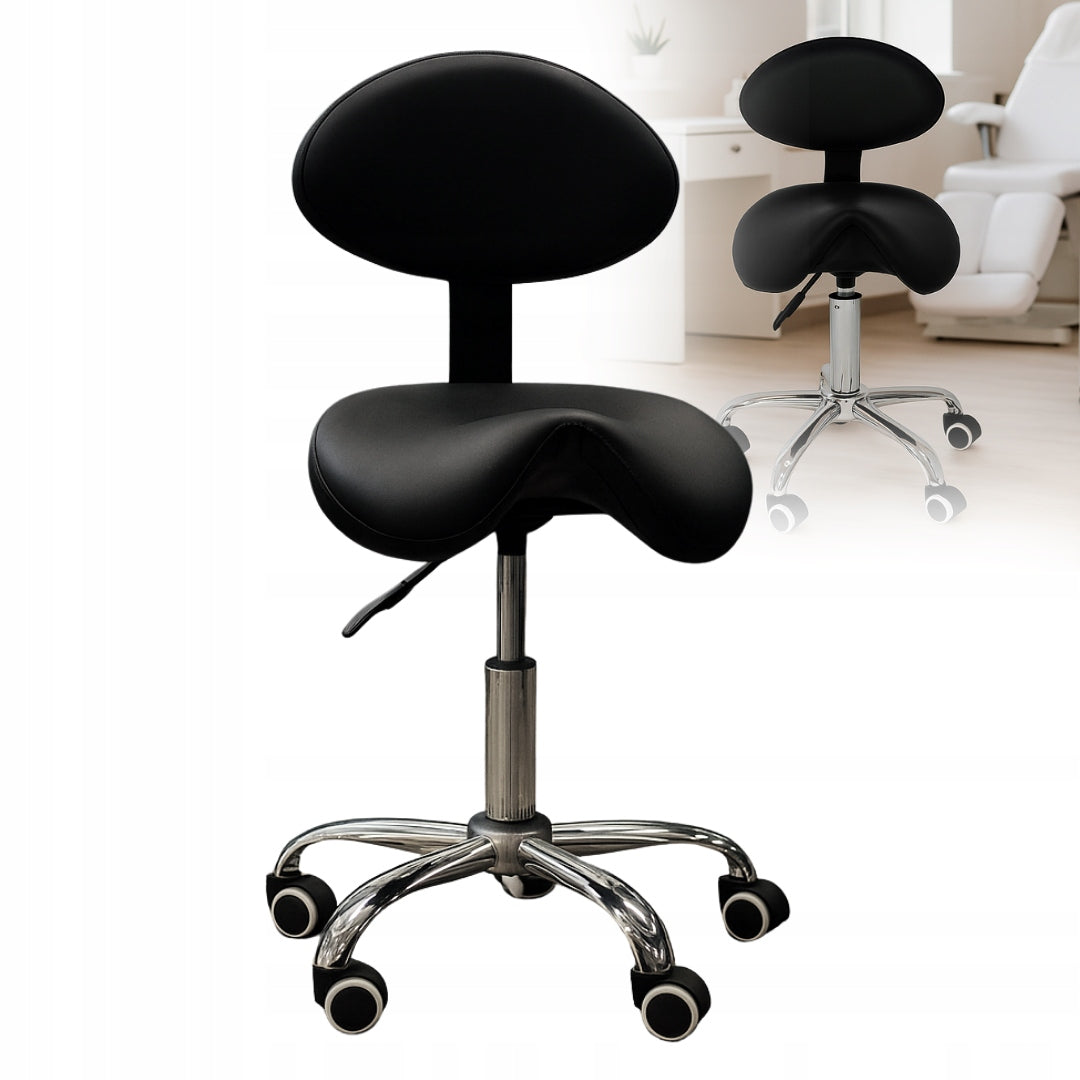 STOOL COSMETIC STOOL SADDLE CHAIR BACKREST BLACK