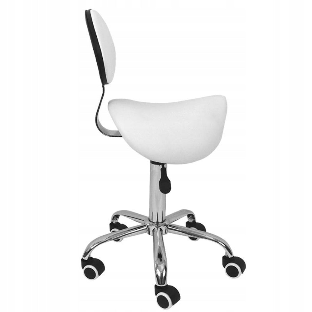 STOOL COSMETIC STOOL SADDLE CHAIR BACKREST Upholstery color white