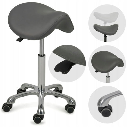 STOOL ON WHEELS ROTATING ALMA SADDLE FOR BEAUTY SALON HABYS