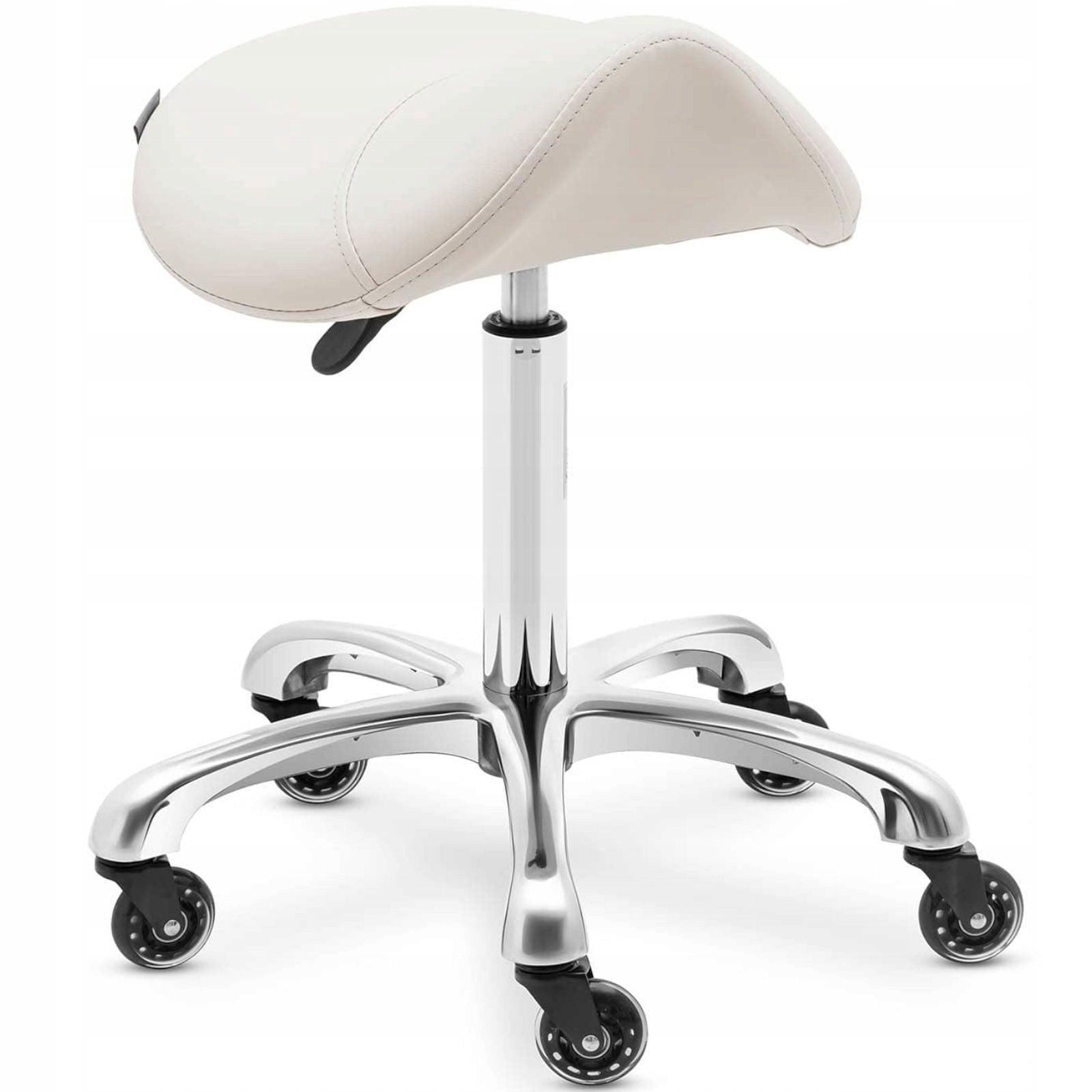STOOL ON WHEELS UP TO 150 KG SADDLE CHAIR YORK HEIGHT ADJUSTMENT BEIGE Brand Physa