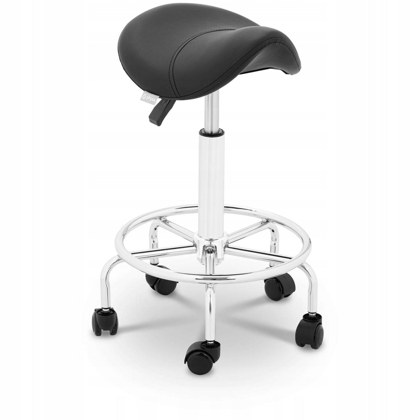 STOOL SWIVEL SADDLE STOOL ON WHEELS