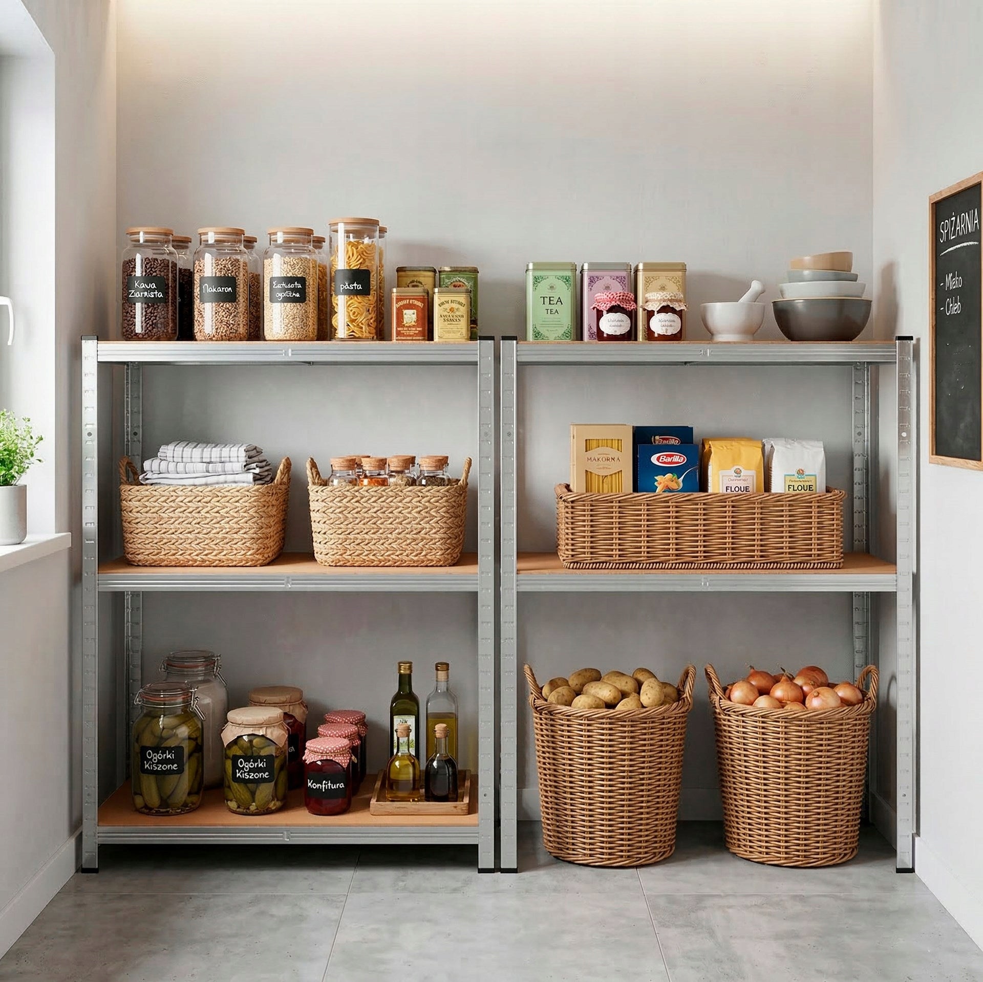STORAGE RACK 180x100x60 cm metal GARAGE WITH SHELVES 1000kg Rack material other