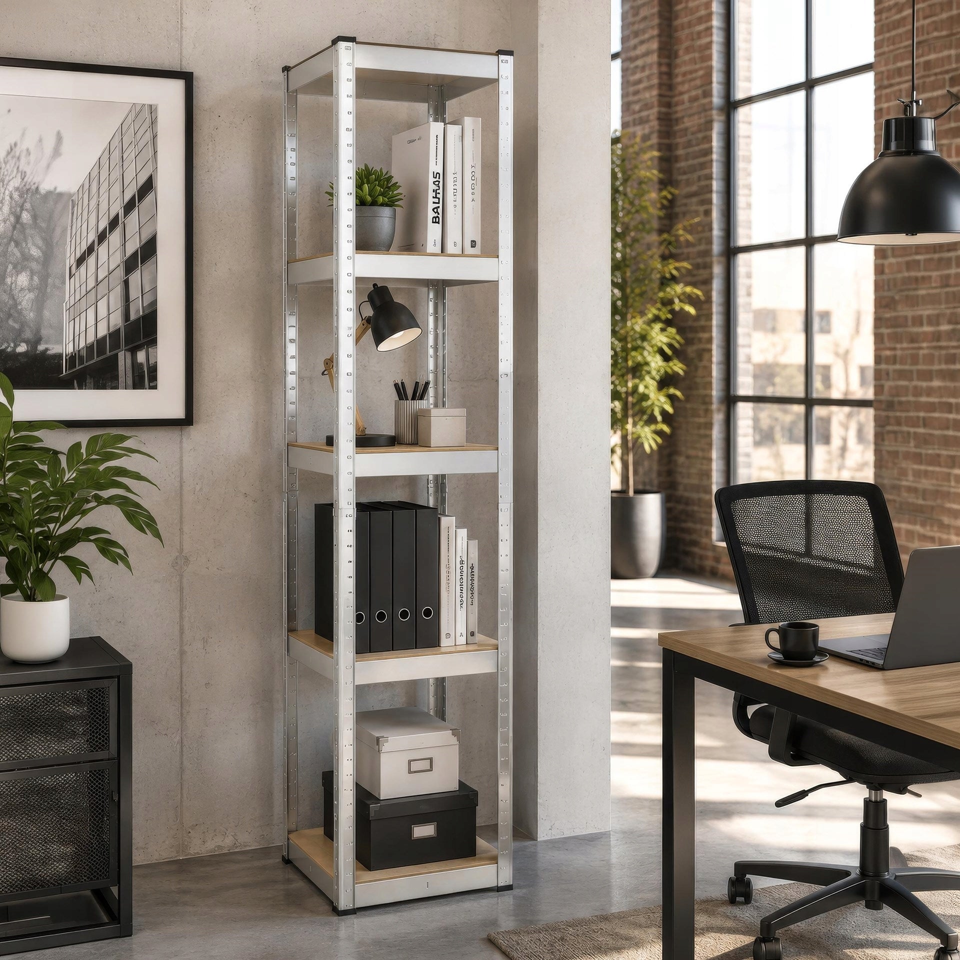 STORAGE RACK 180x40x40 cm metal GARAGE pressed WITH 5 SHELVES 500kg Manufacturer Springos