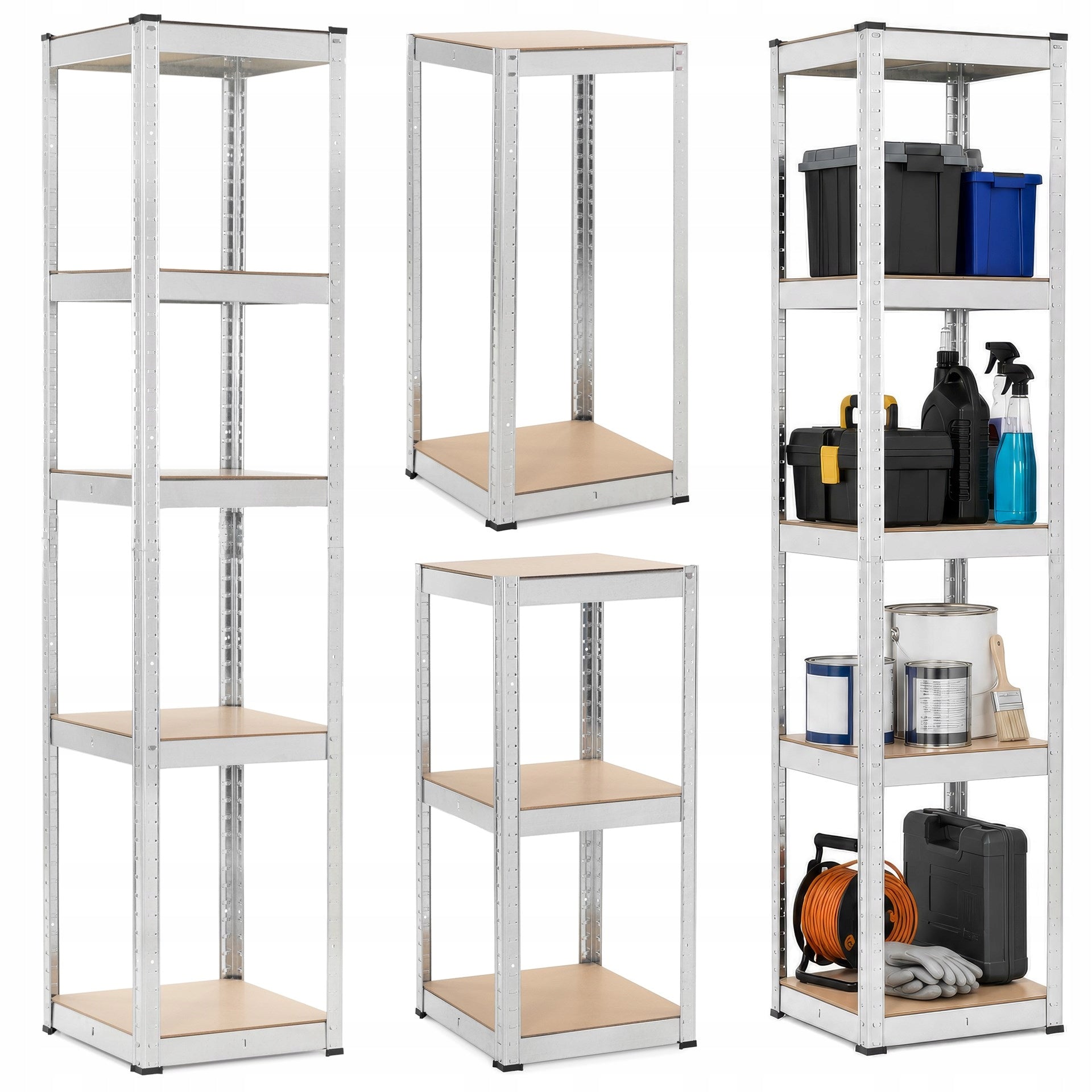 STORAGE RACK 180x40x40 cm metal GARAGE pressed WITH 5 SHELVES 500kg