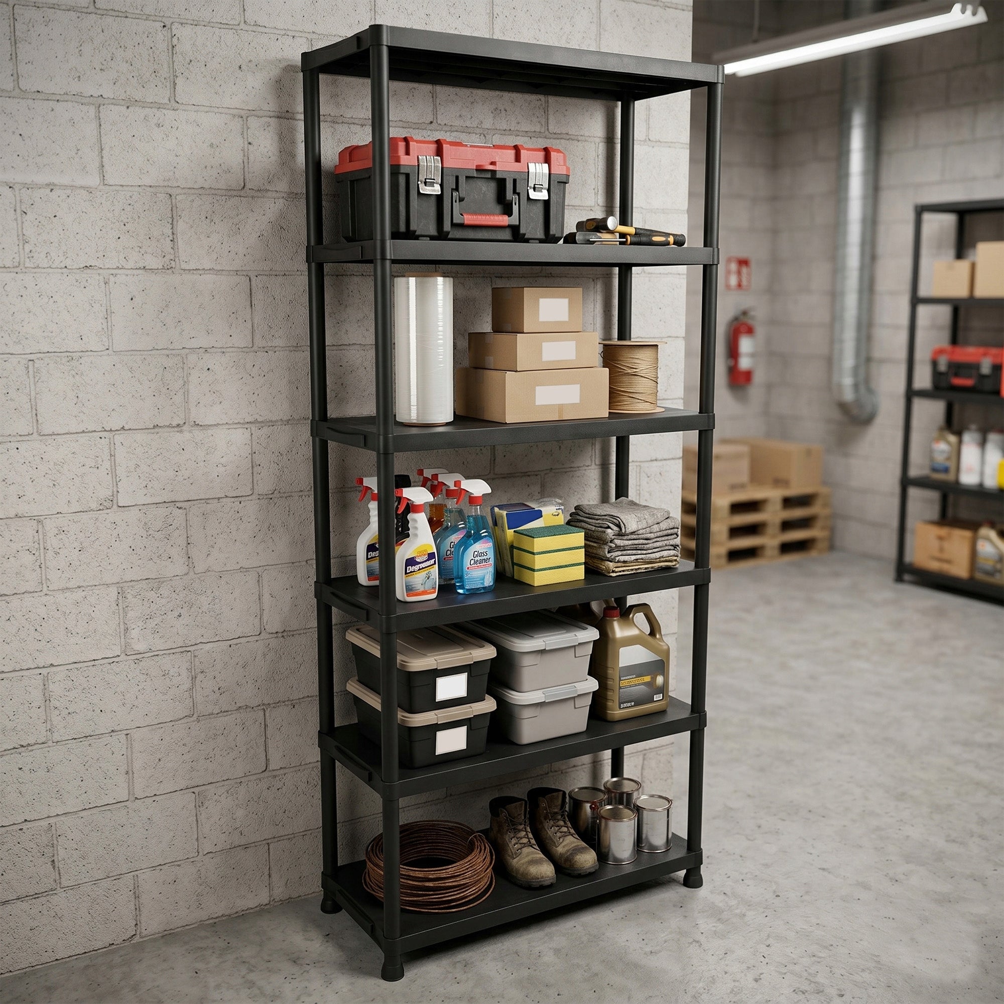 STORAGE RACK 180x90x40 cm 175 kg GARAGE 5-LEVEL FOR BASEMENT SHELF Manufacturer code K17013