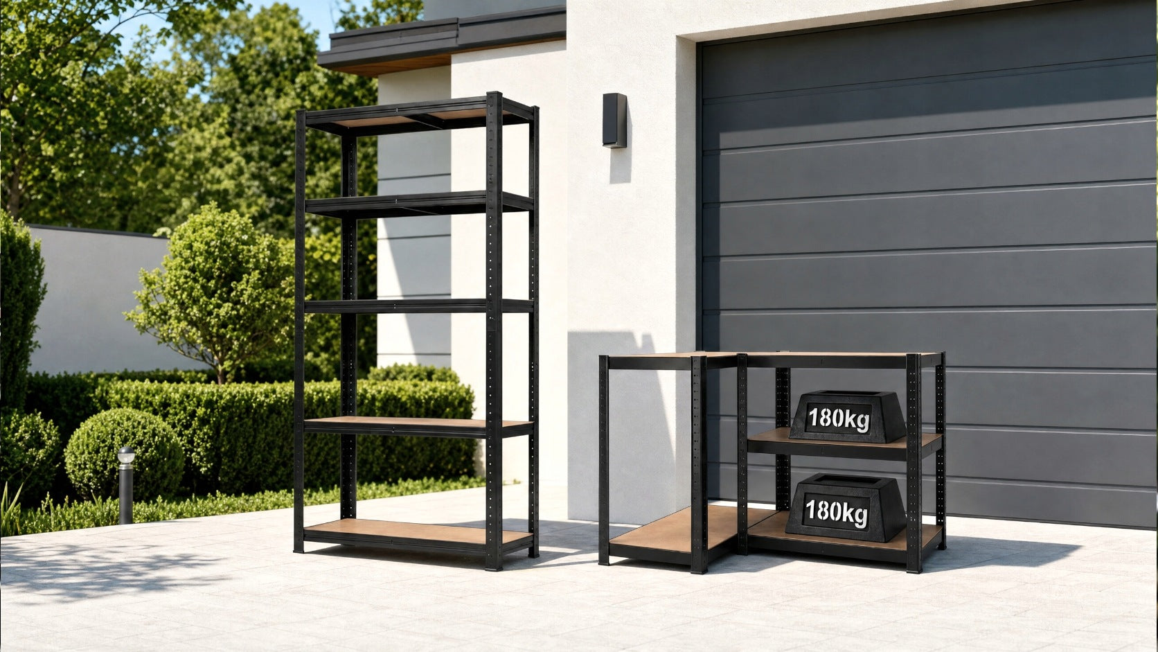 STORAGE RACK 180x90x40CM METAL GALVANIZED AND PAINTED 5 SHELVES 900 KG. Manufacturer code 4846