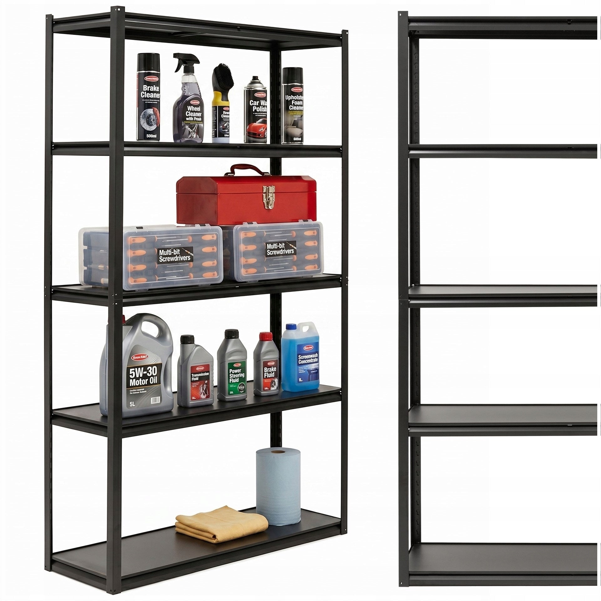 STORAGE RACK 200x120x40 cm metal GARAGE pressed WITH 5 SHELVES 750kg