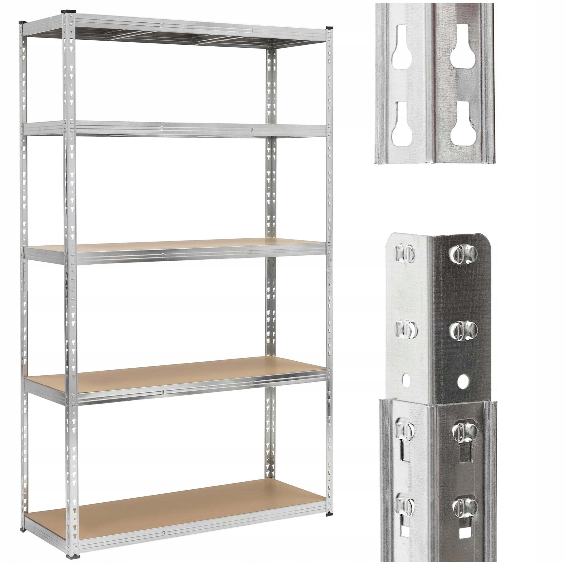 STORAGE RACK 205x120x45 cm metal GARAGE pressed WITH SHELVES 1000kg