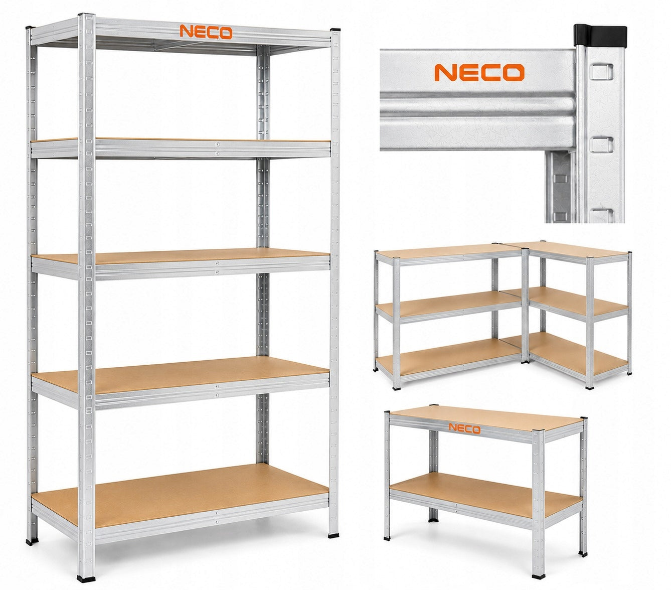 STORAGE RACK NECO 180x90x40 cm 875 KG MDF for garage shop for warehouse Packaging status original