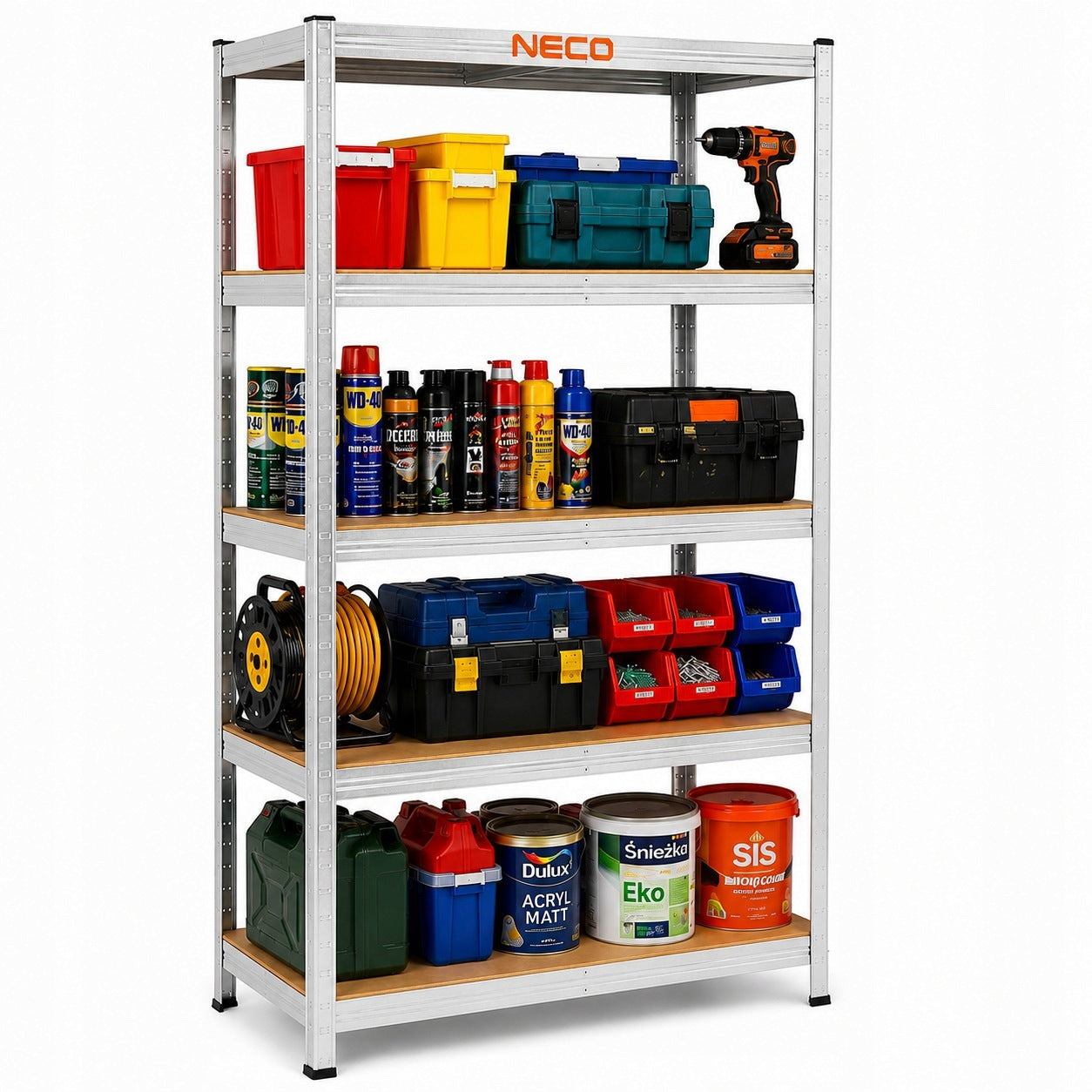 STORAGE RACK NECO 180x90x40 cm 875 KG MDF for garage shop for warehouse