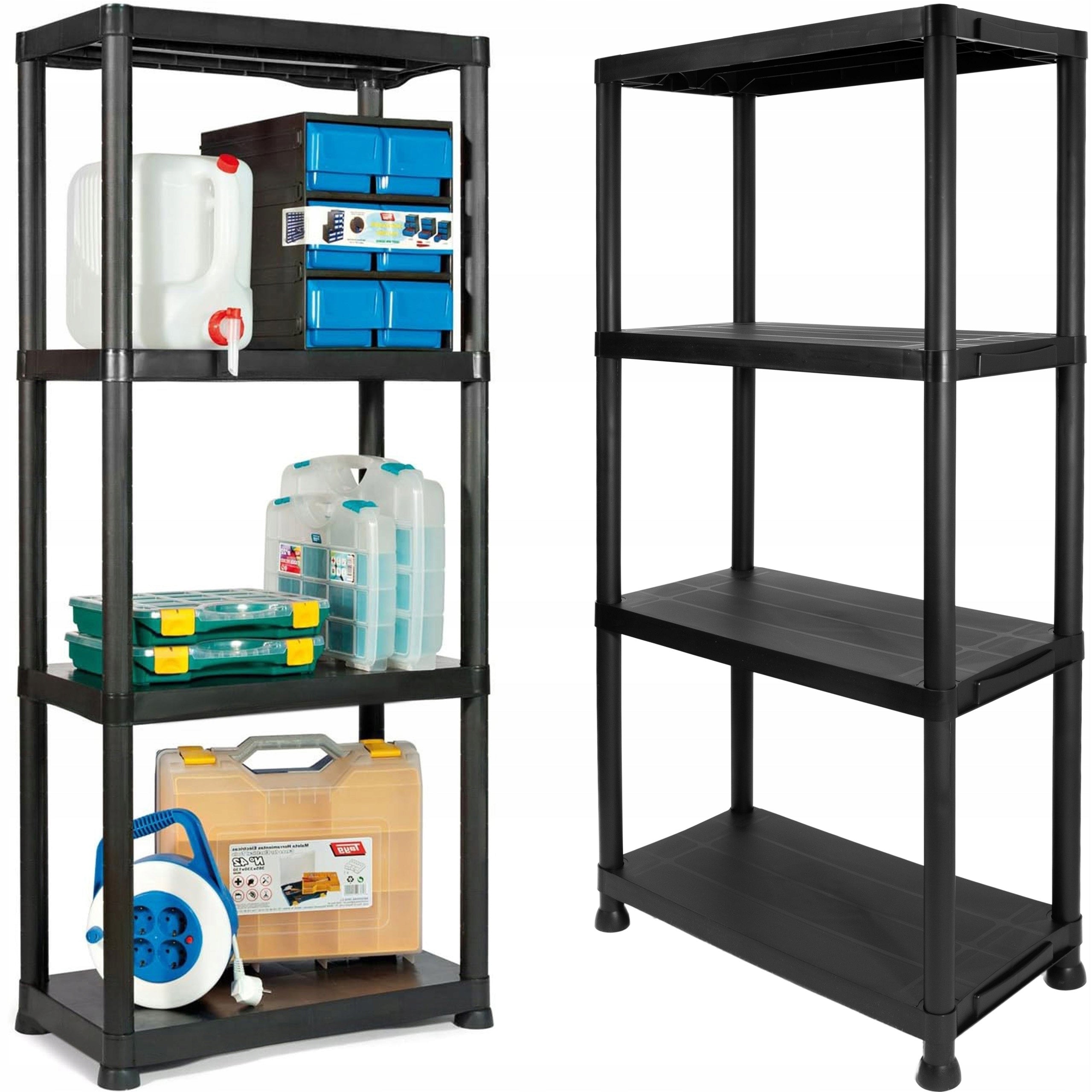 STORAGE RACK PLASTIC GARAGE BLACK PANTRY BASEMENT GARAGE 100kg