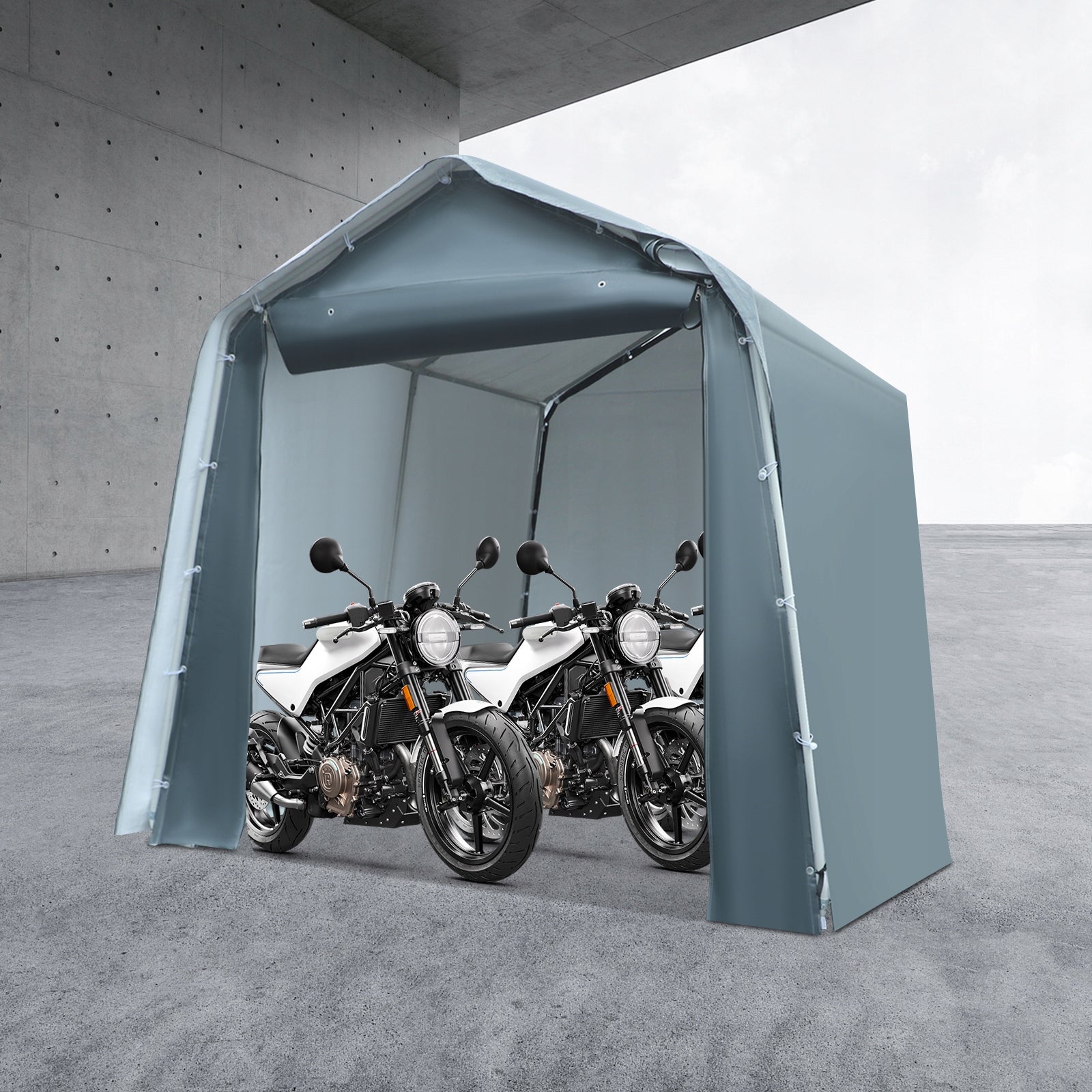 STORAGE TENT 2.4*2.4M GARAGE TENT WATERPROOF OUTDOOR STORAGE SHED Number of side walls 3 walls