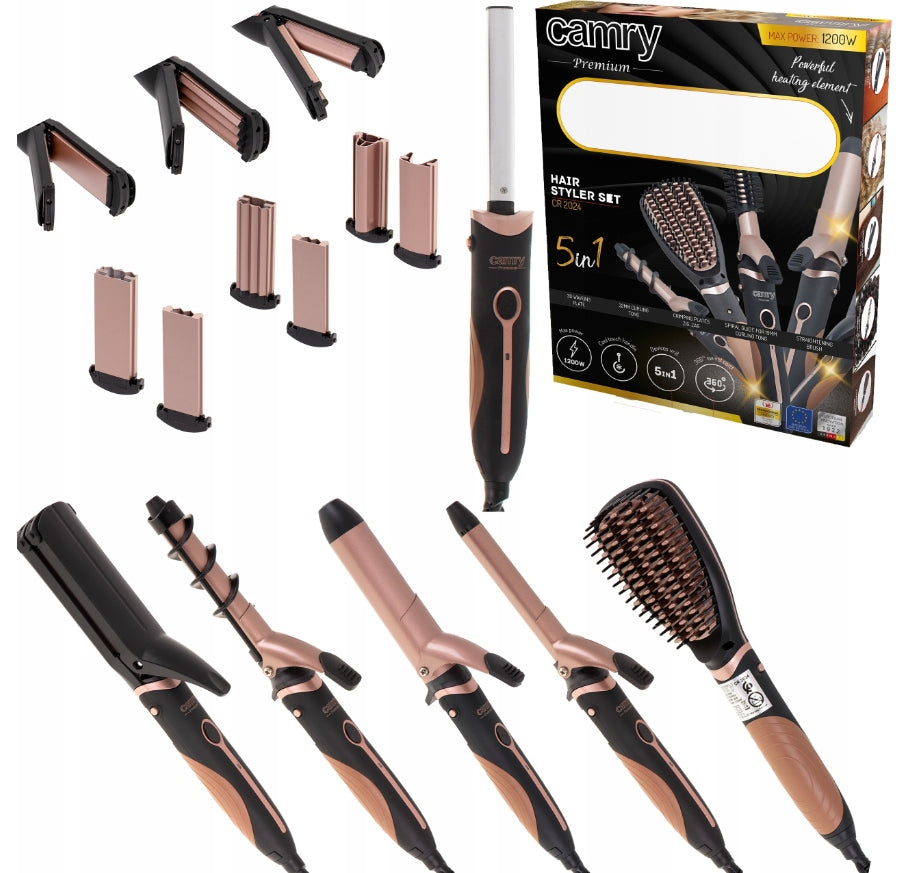 STRAIGHTENER CURLING IRON DRYER CR2024 HAIR STYLING KIT 5IN1