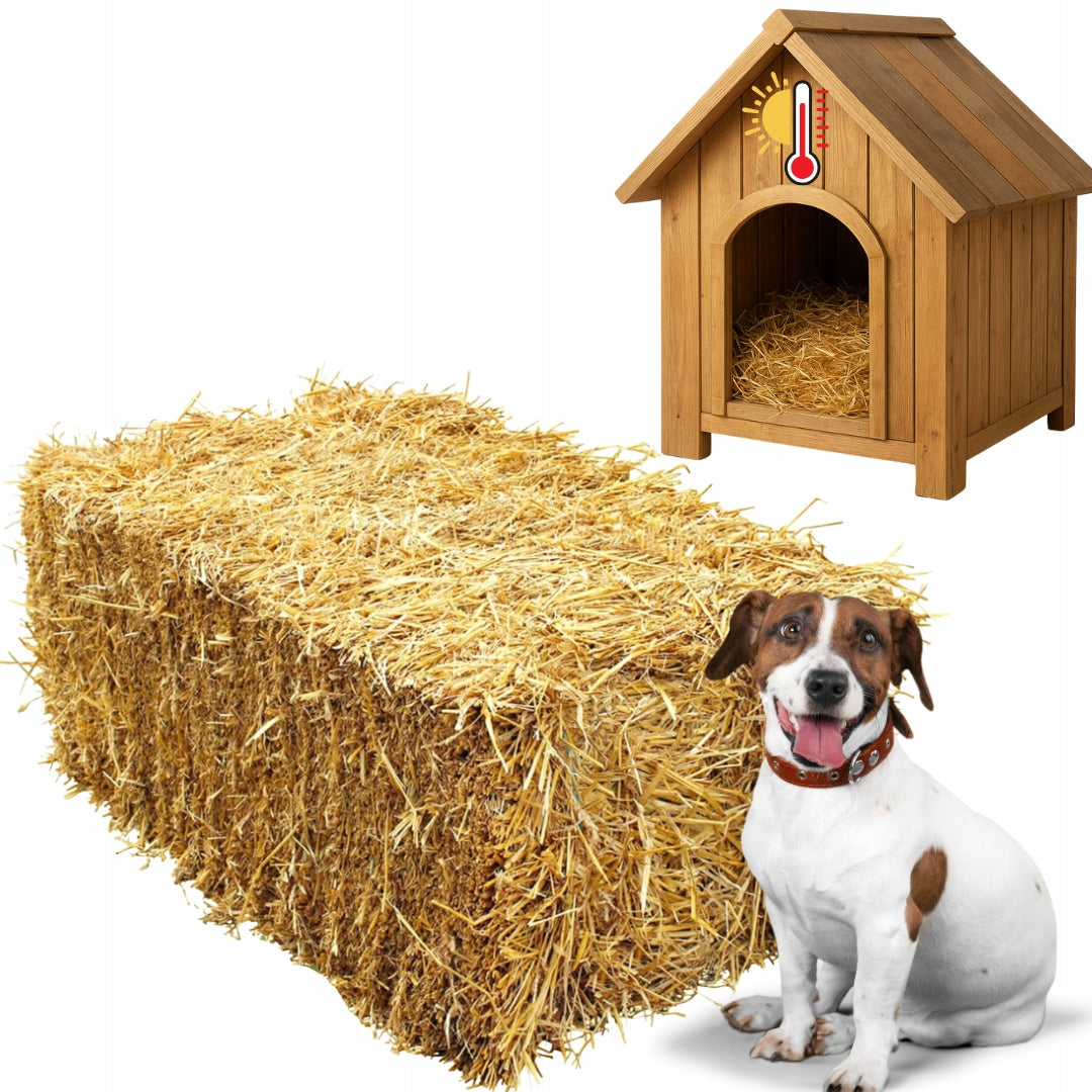 STRAW FOR DOG KENNEL LARGE CUBE 170L XXL ECOLOGICAL MULCH FRESH