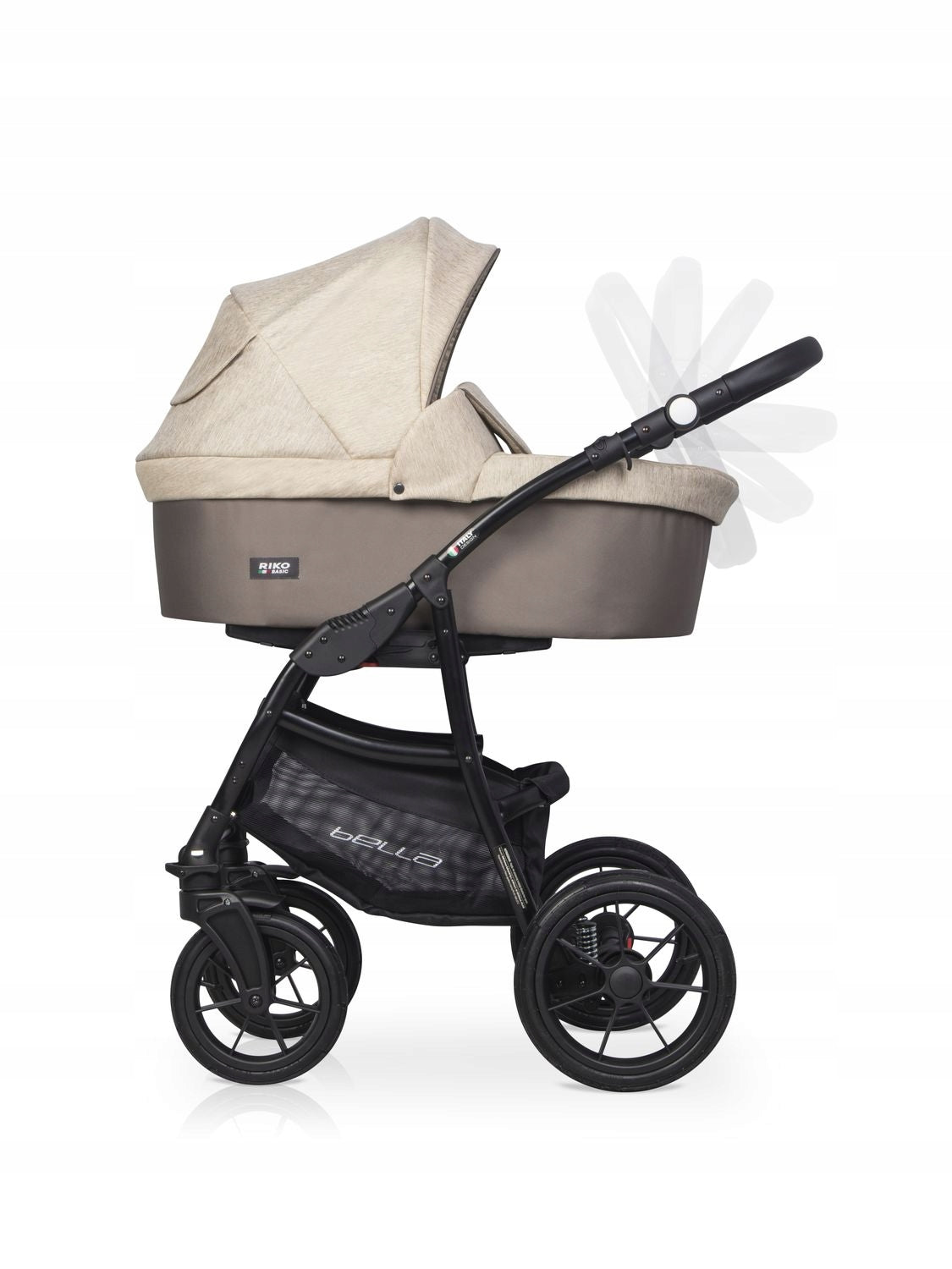 STROLLER 2IN1 CHILDREN BELLA RIKO BASIC PUMPED WHEELS WARMER BAG SET Manufacturer code Wózek dziecięcy Bella Riko Basic 2w1 lub 3w1