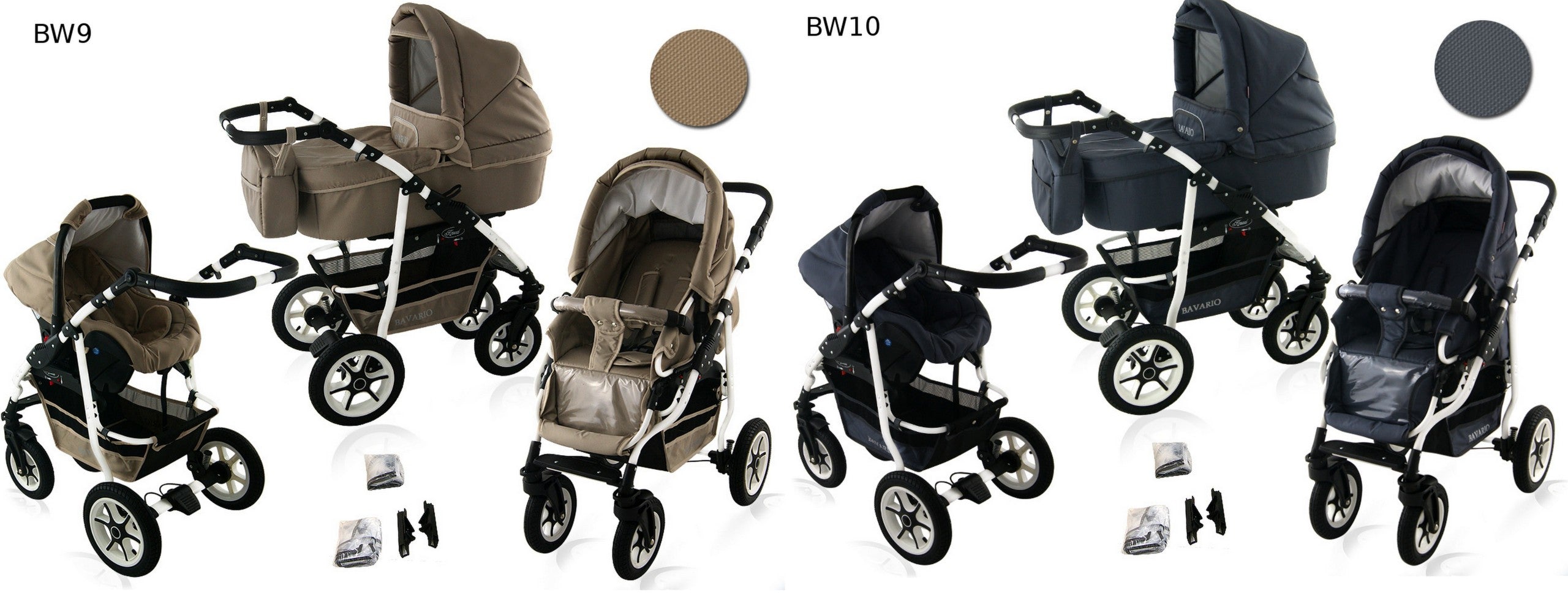 STROLLER 3IN1 STROLLERS BAVARIO DEEP SPA KRASNAL Manufacturer code Krasnal BAVARIO white 3w1
