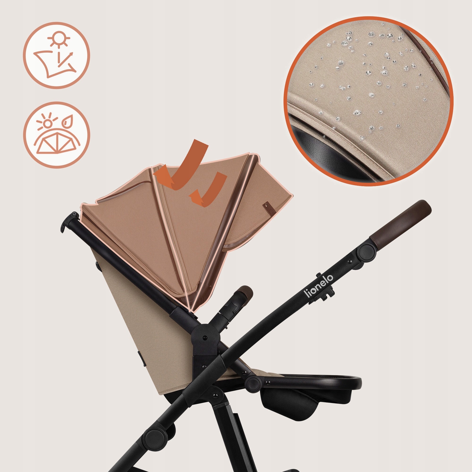 STROLLER 3in1 Stroller Gondola Seat Carrier i-size ADAC AMBER Manufacturer code LO-AMBER 3IN1 BEIGE SAND