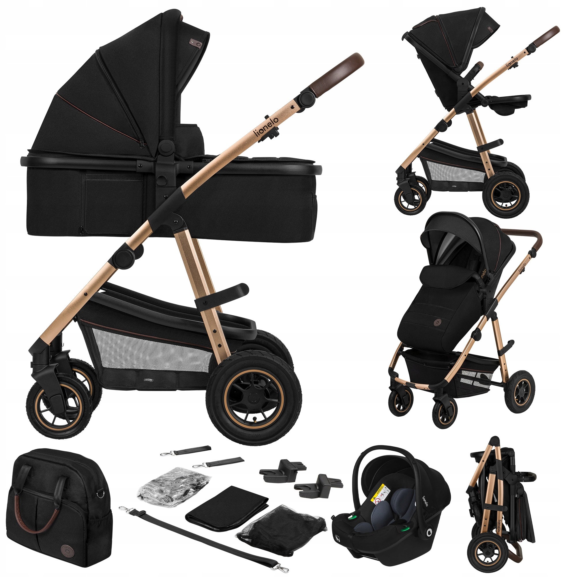 STROLLER 3in1 Stroller Gondola Seat Carrier i-size ADAC AMBER