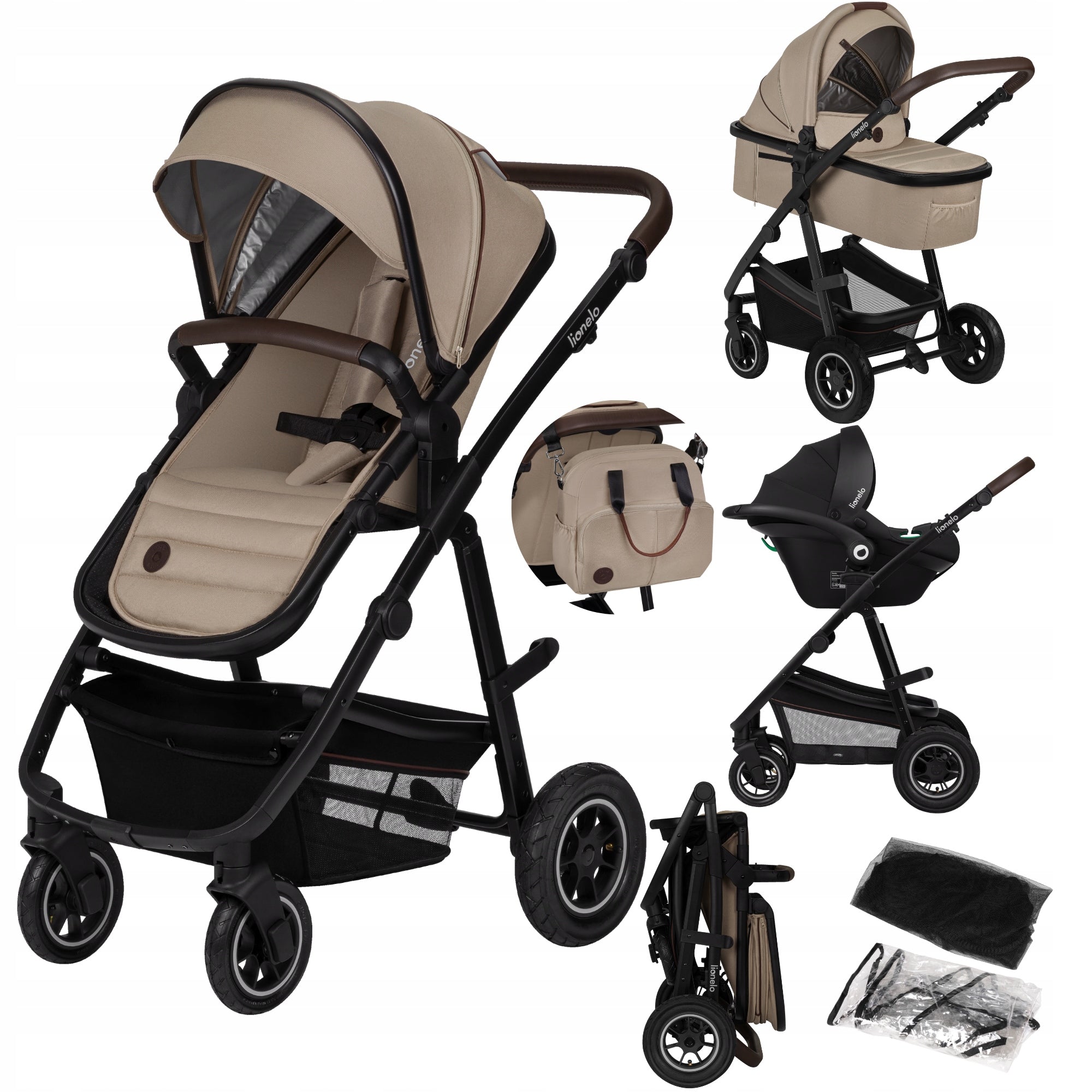 STROLLER 3in1 Stroller Gondola Seat Carrier i-size ADAC AMBER